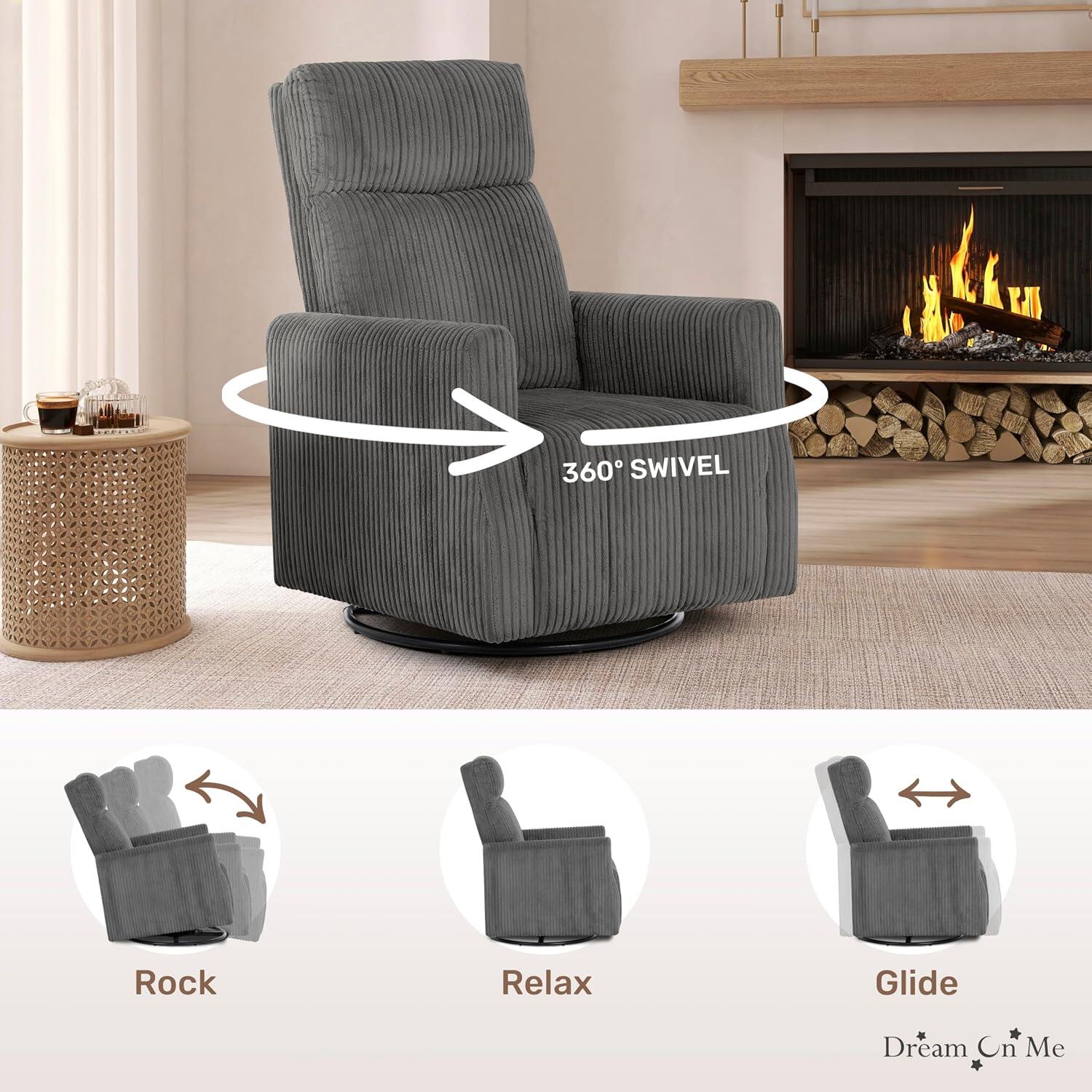 Dream On Me Manual Glider Recliner, , large