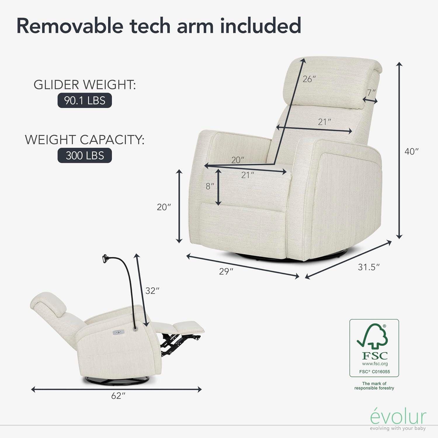 Dream On Me Power Glider Recliner, , large