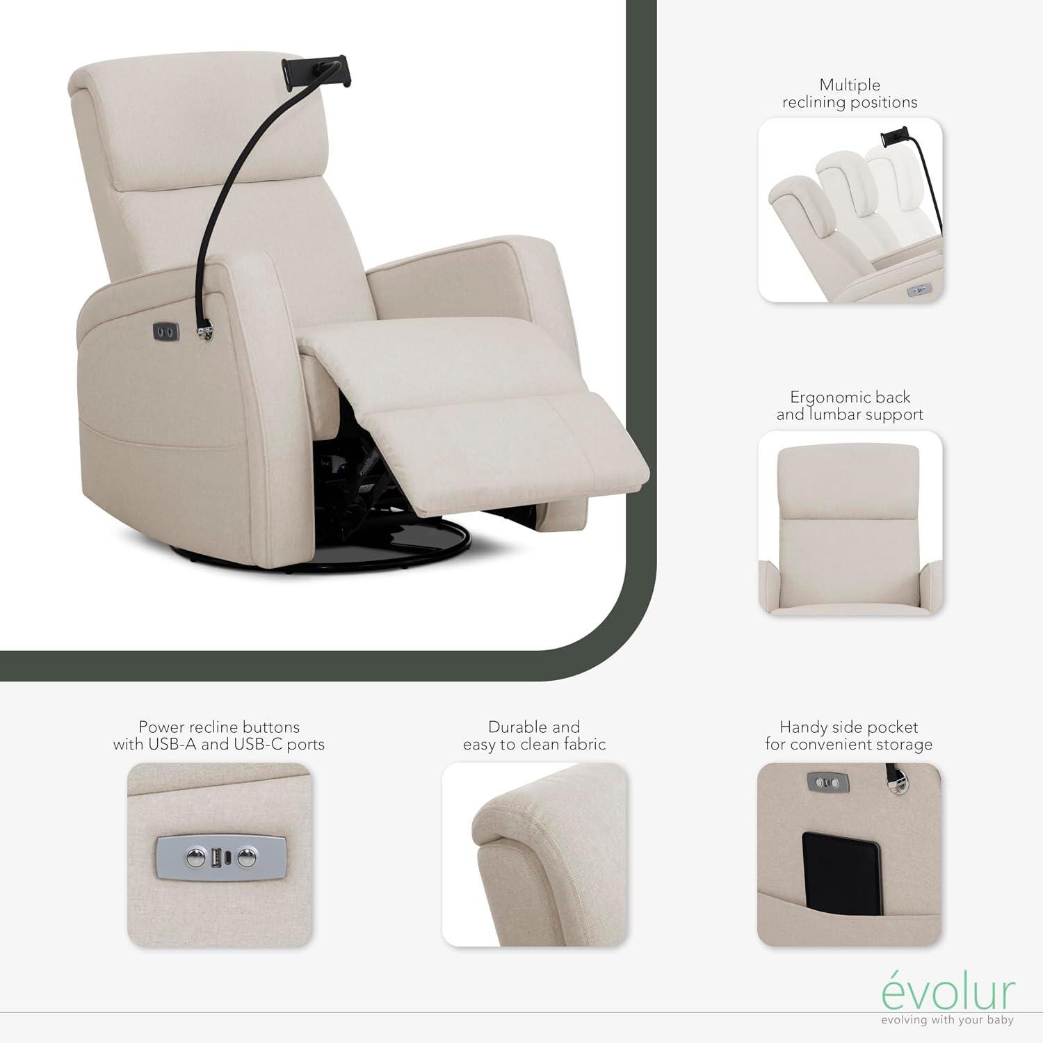 Dream On Me Power Glider Recliner, , large