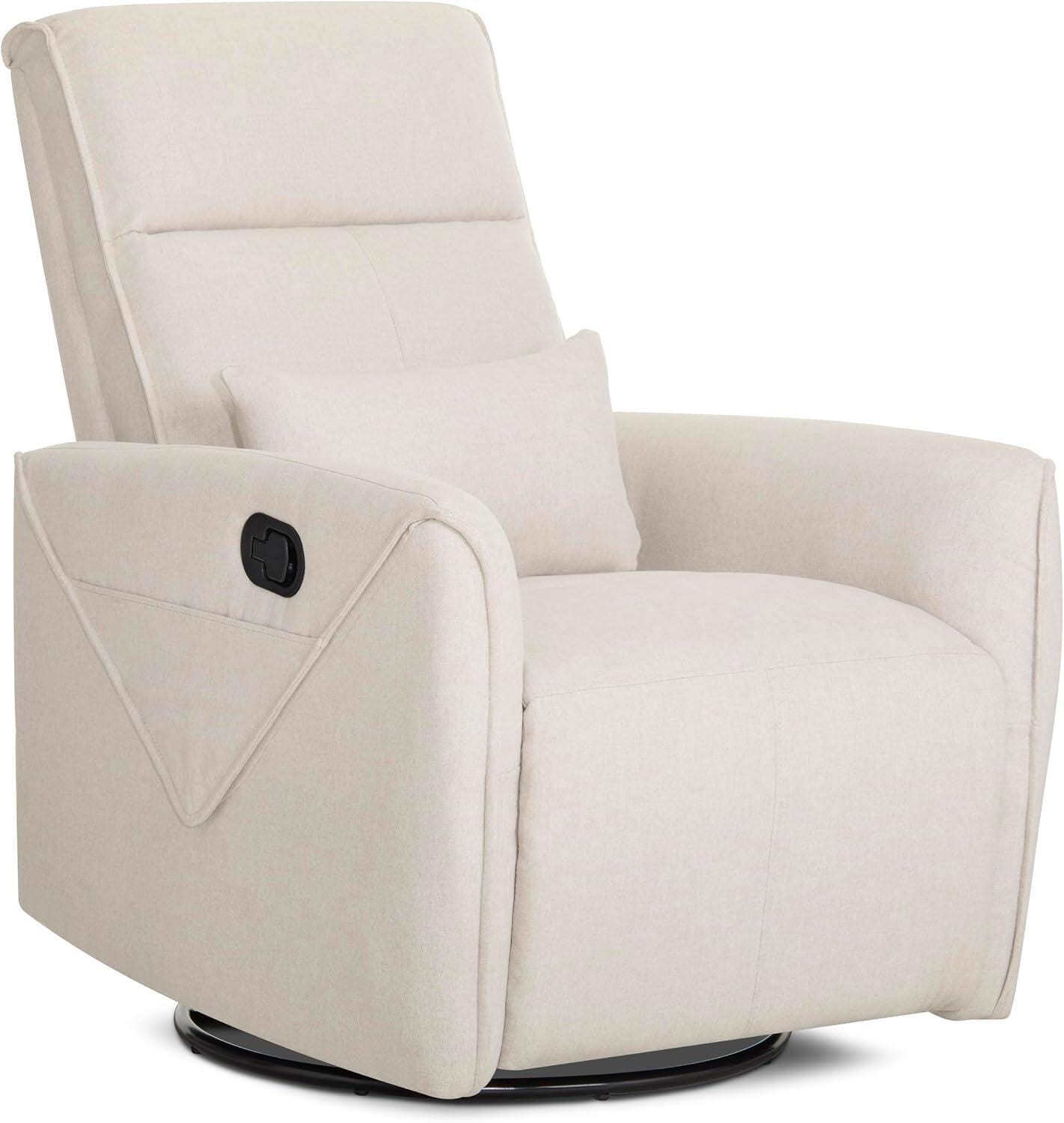 Evolur Sylas Manual Swivel Glider Recliner, Light Sand, large
