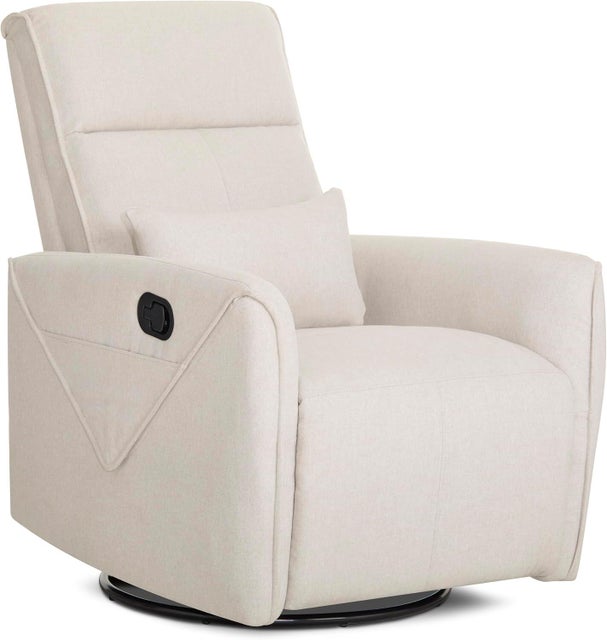 Evolur Sylas Manual Swivel Glider Recliner, Light Sand