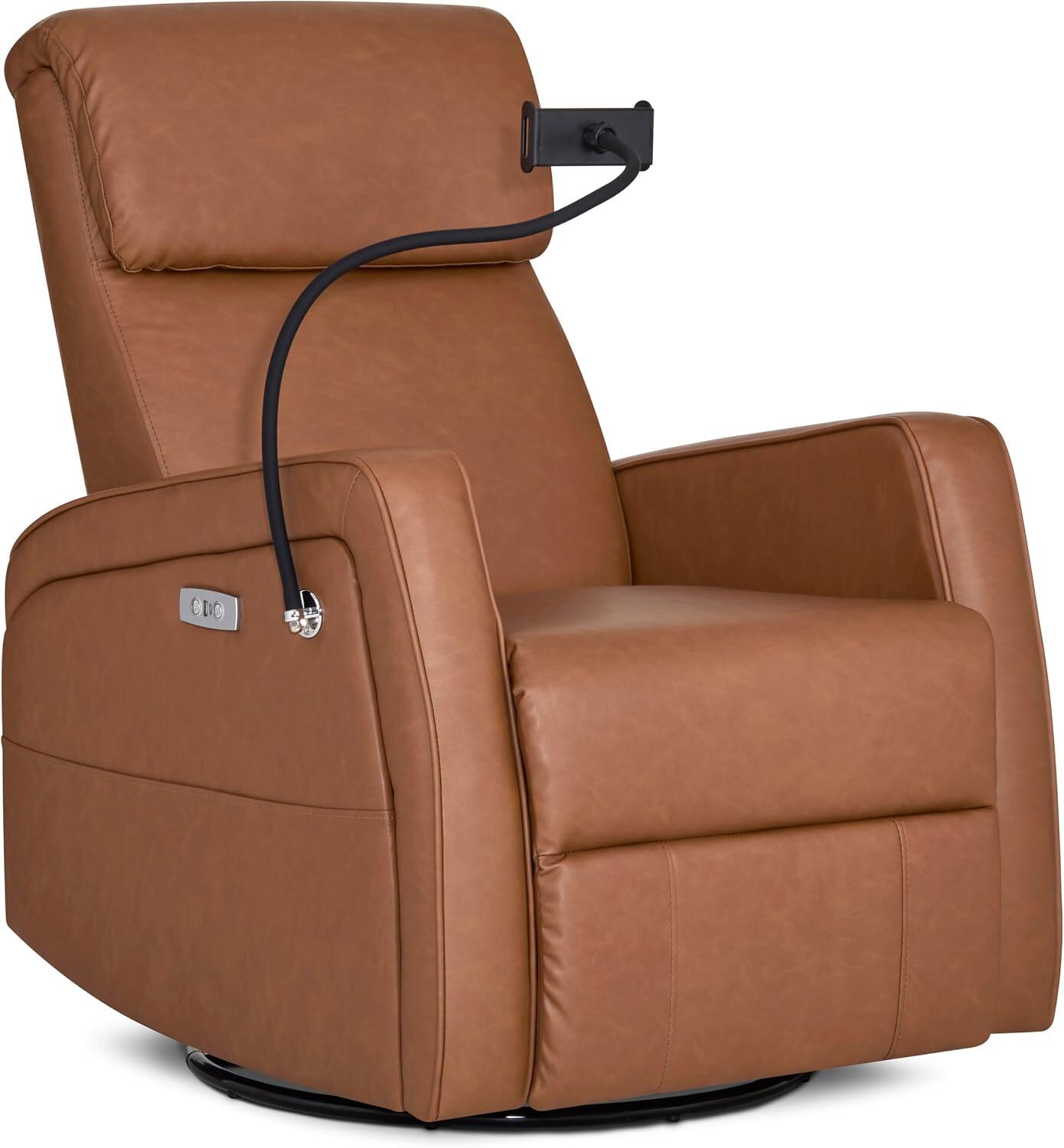 Evolur Maverick Power Glider Recliner, Cognac, large