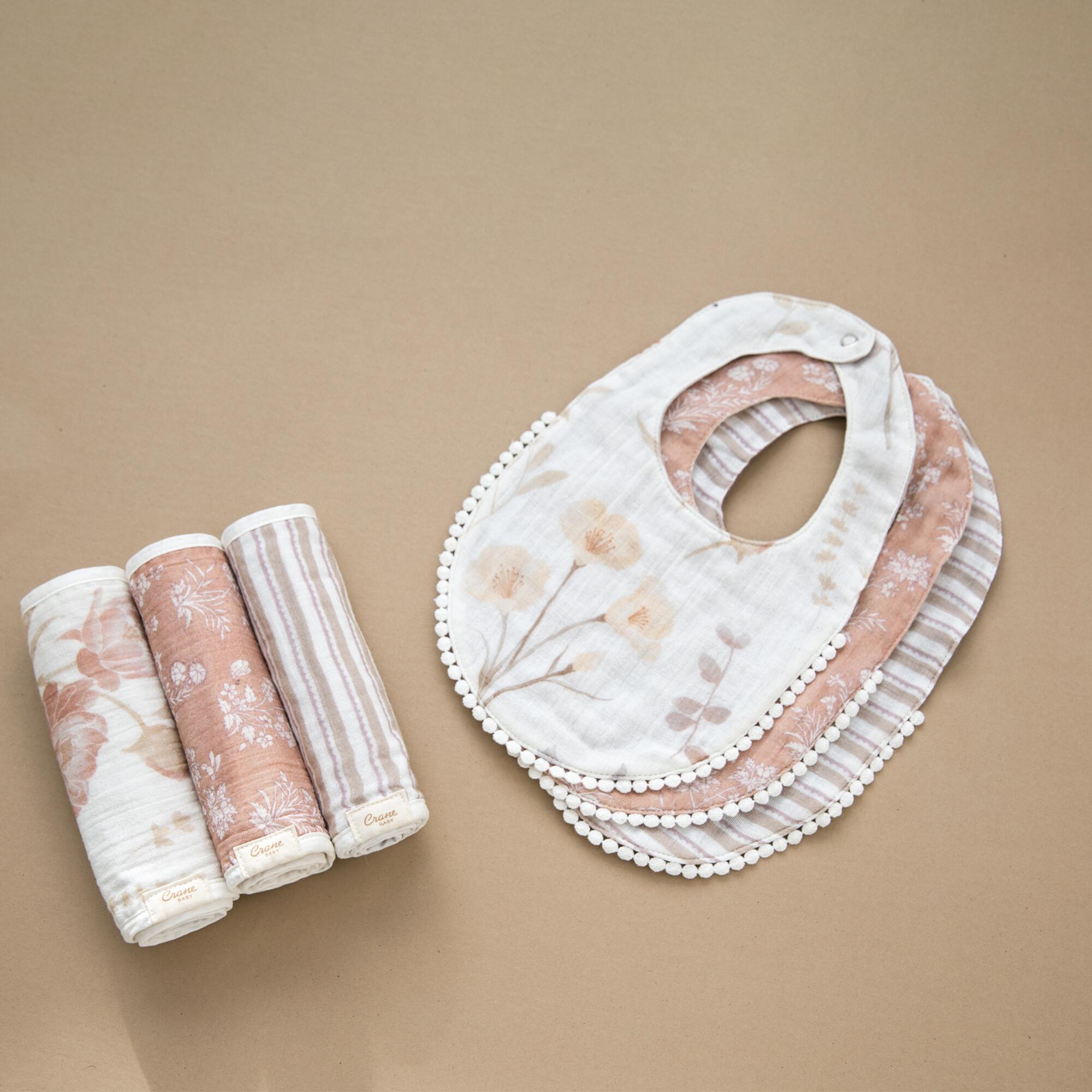 Crane Baby Baby Bib (Set of 3 ), , large