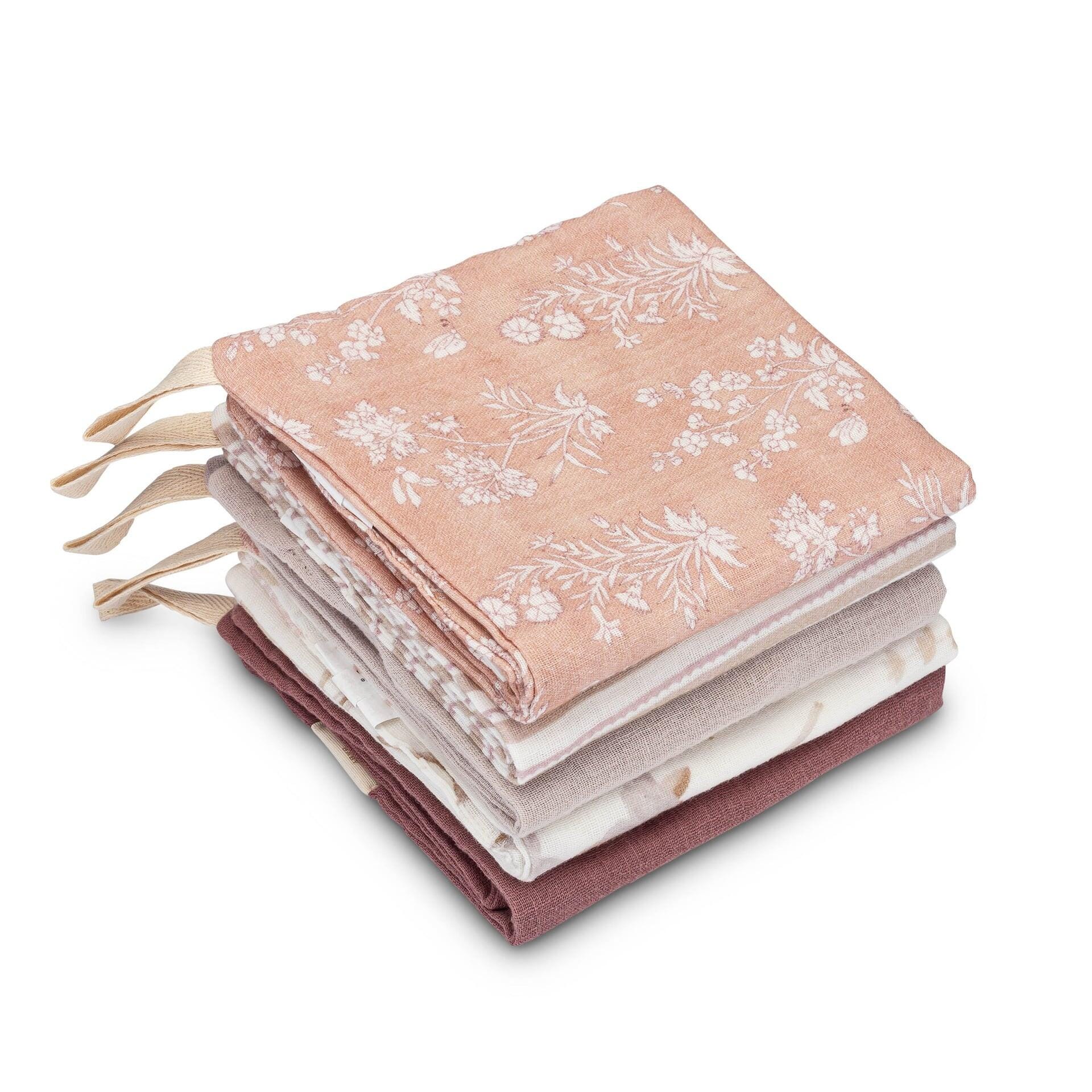 Crane Baby Violet Wildflower Washcloth (Set of 5), , large