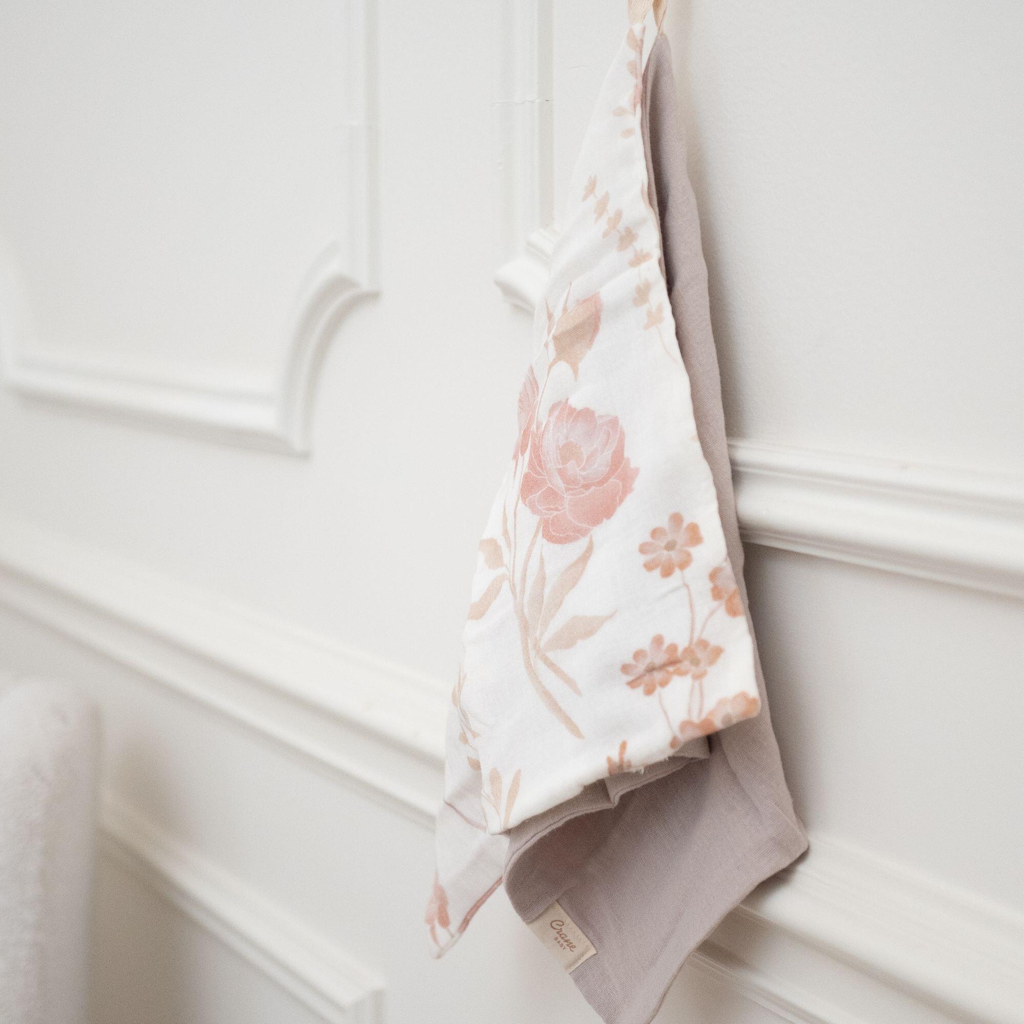 Crane Baby Violet Wildflower Washcloth (Set of 5), , large