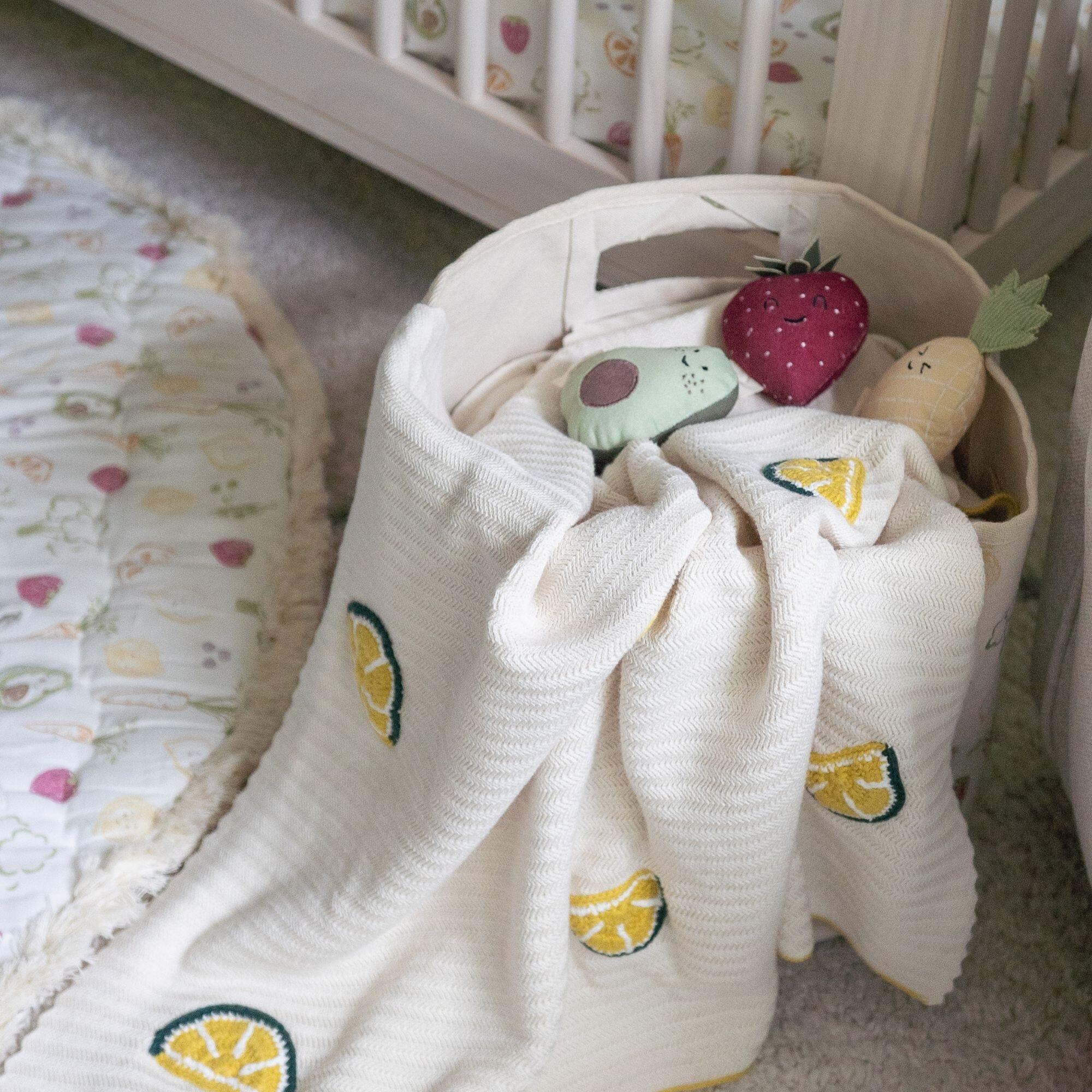 Crane Baby Embroidered Baby Blanket, , large