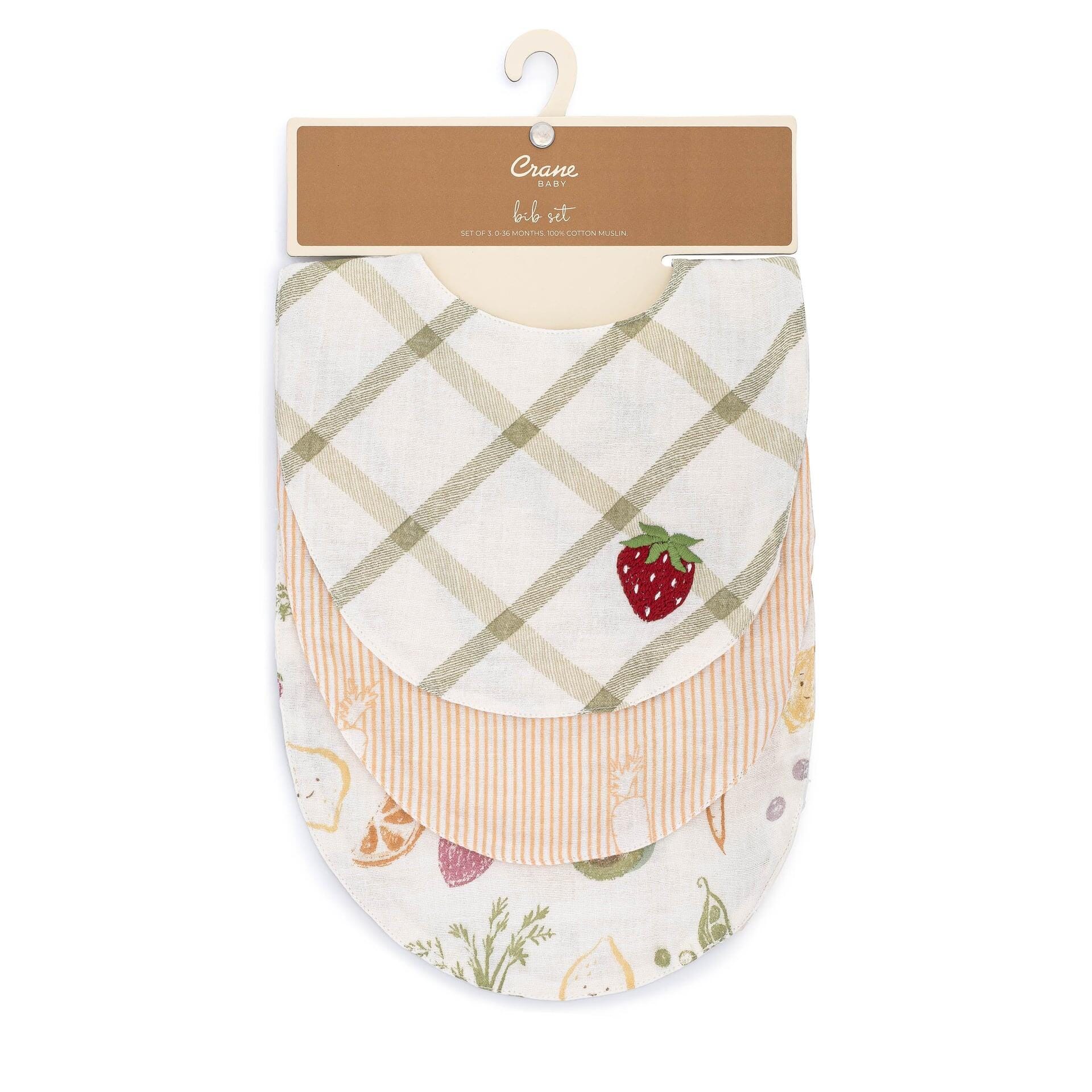 Crane Baby Clementine Baby Bib (Set of 3 ), , large