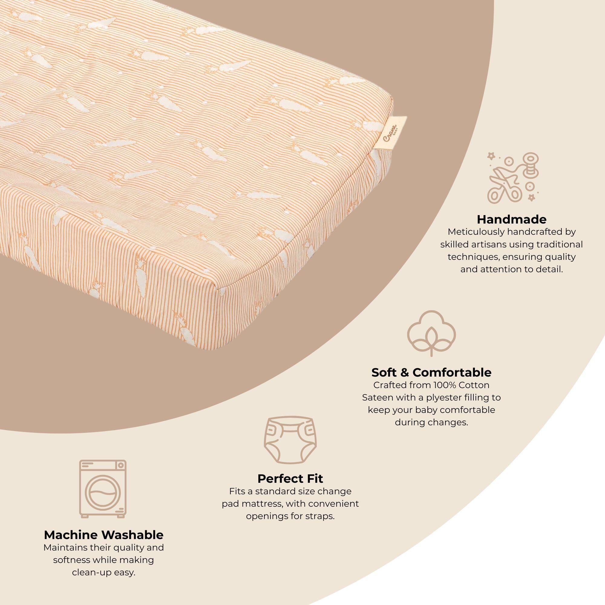 Crane Baby Clementine Changing Pad Cover, , large