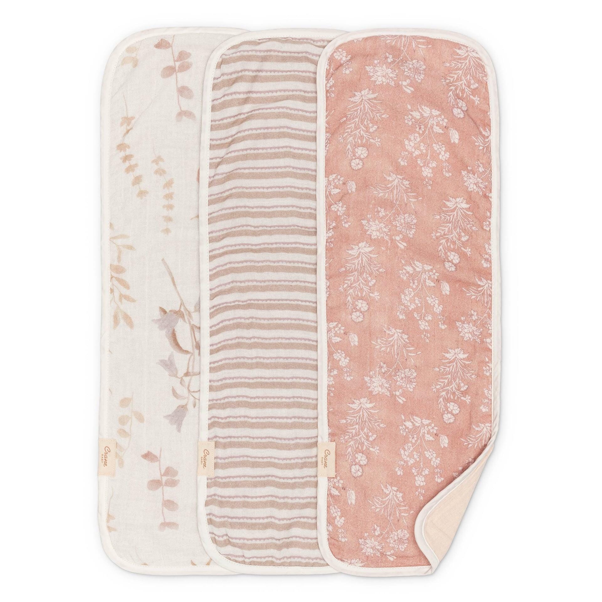 Crane Baby Baby Burp Cloth (Set of 3), , large