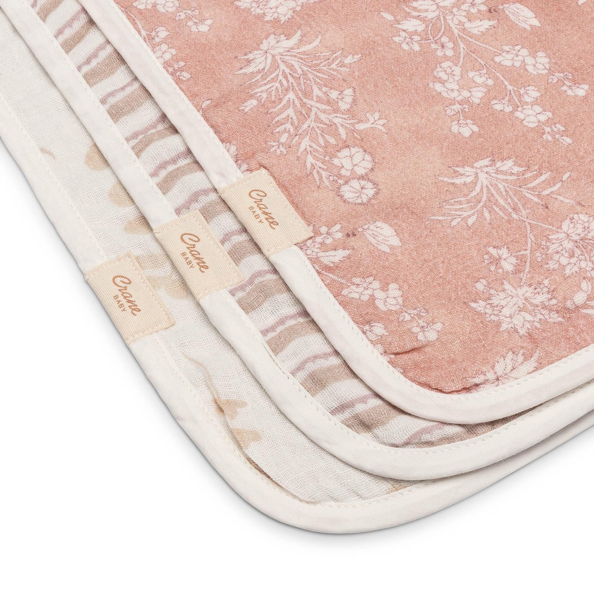 Crane Baby Baby Burp Cloth (Set of 3), , large