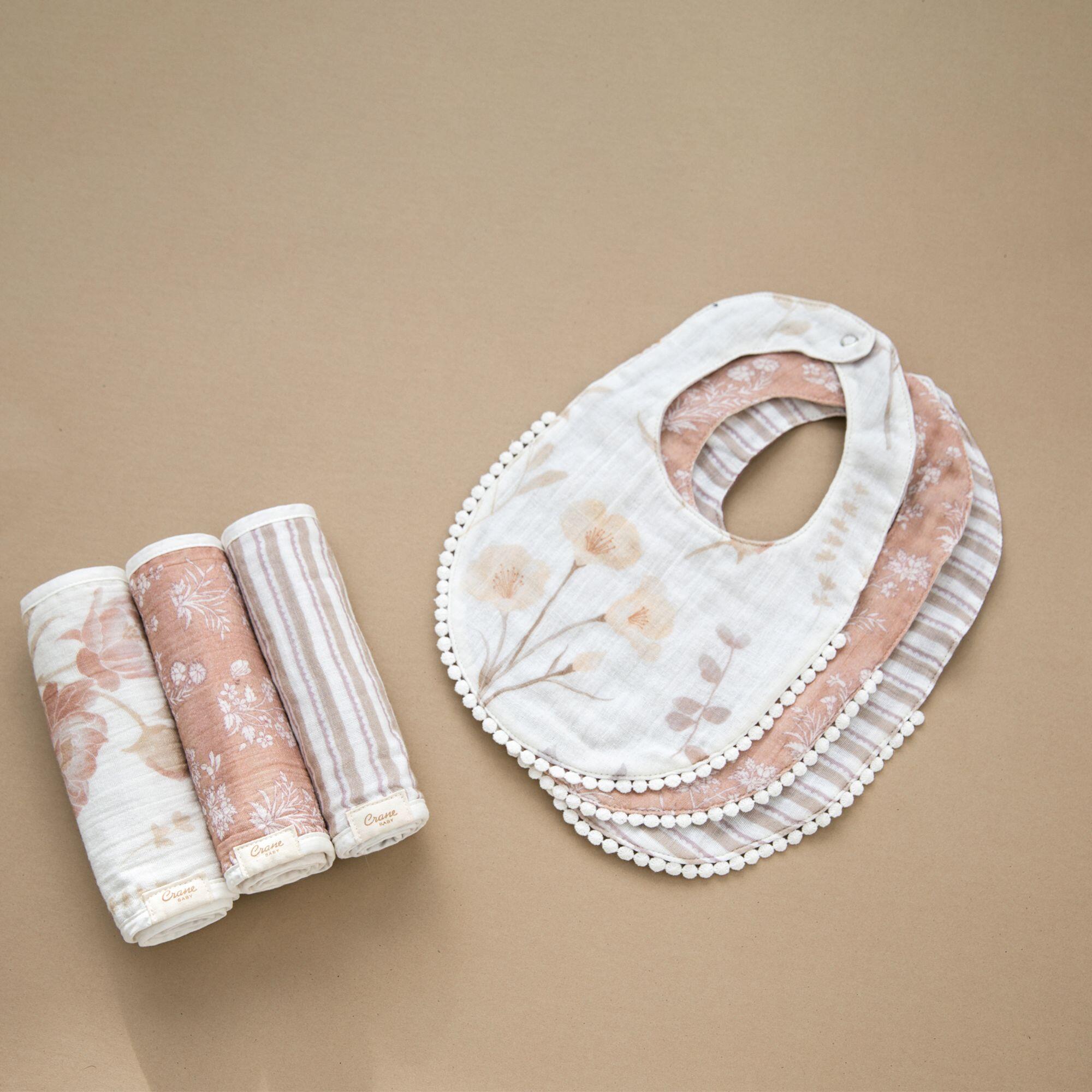Crane Baby Baby Burp Cloth (Set of 3), , large