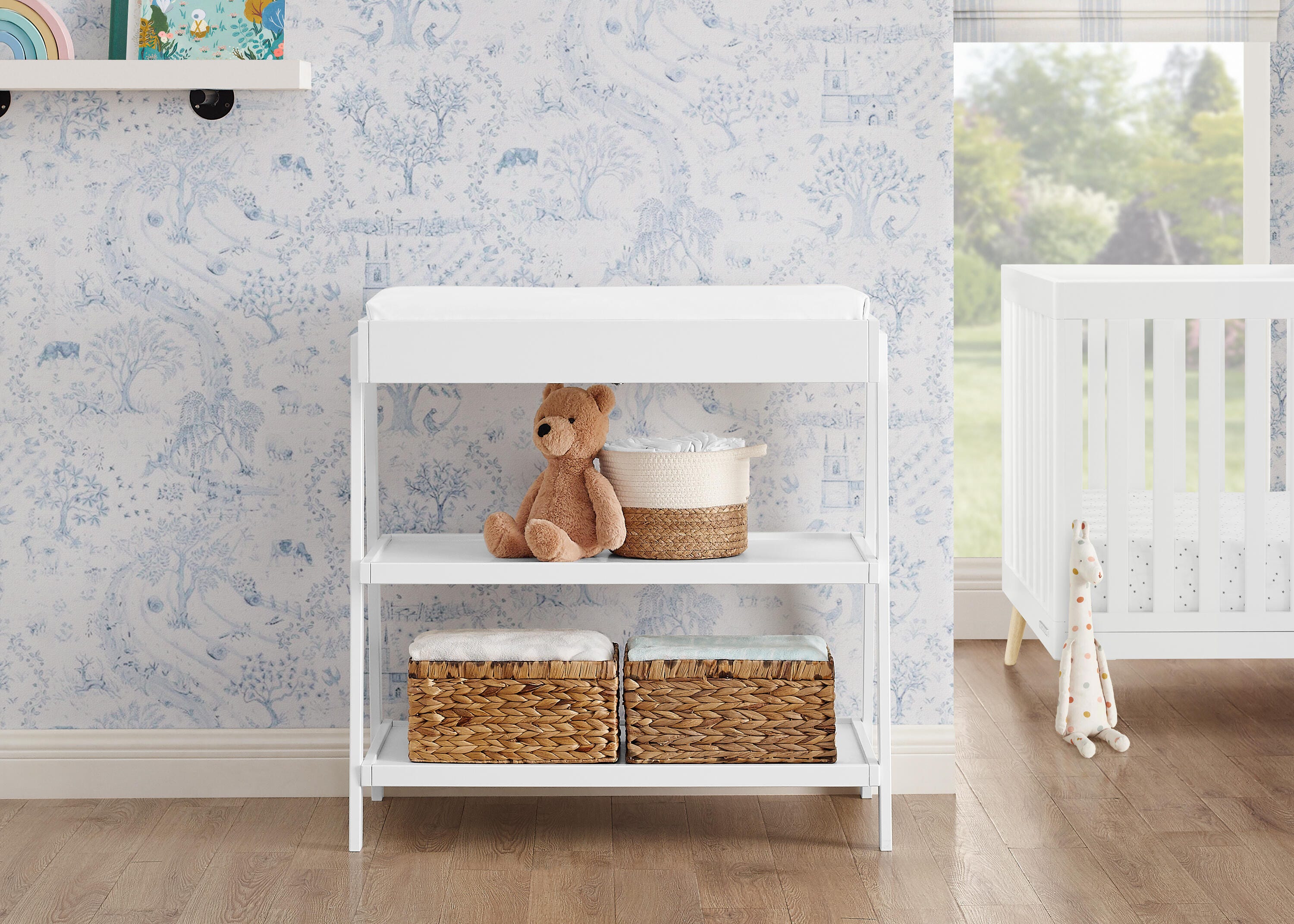 Delta Children Scout Changing Table, Bianca White, rollover