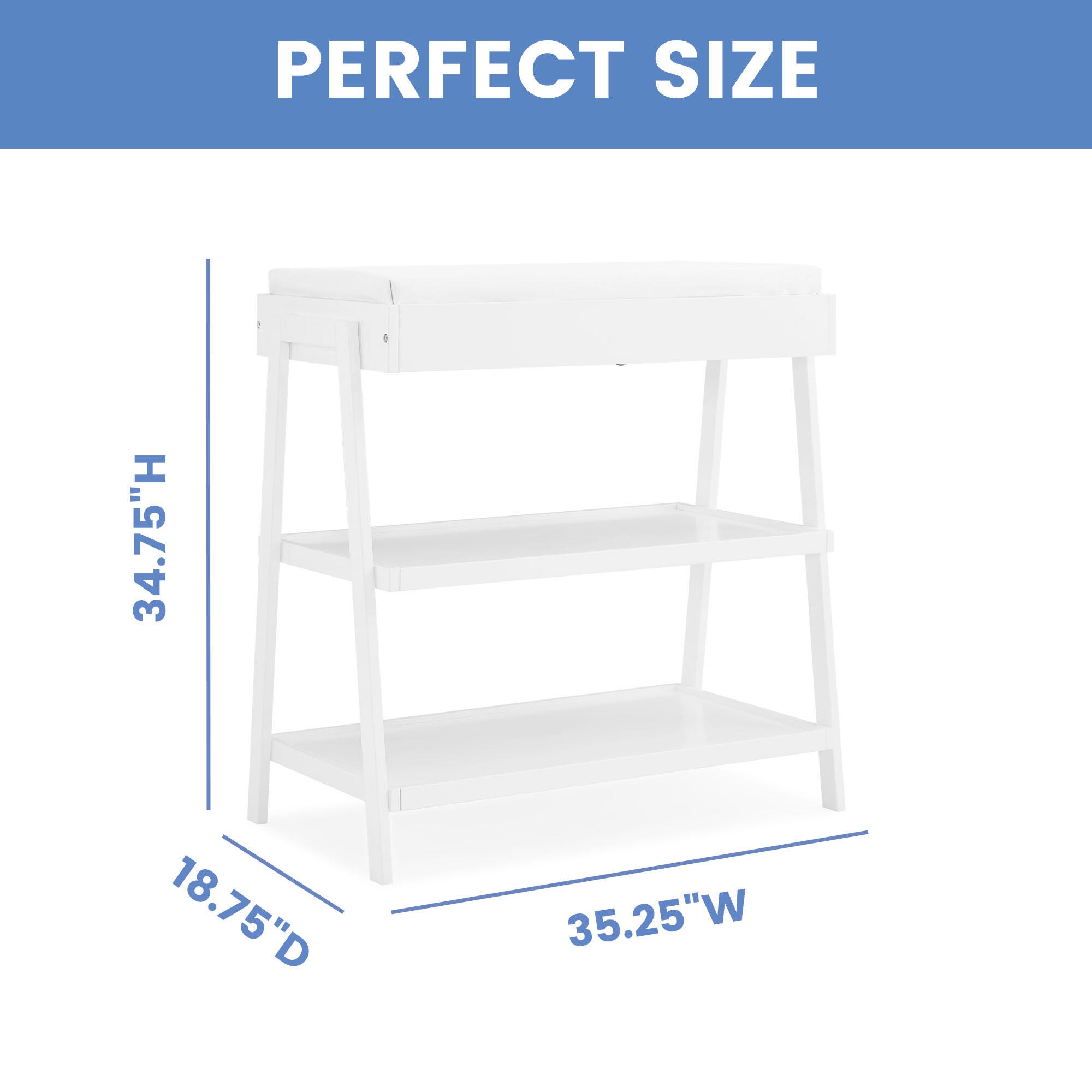 Delta Children Scout Changing Table, Bianca White, large
