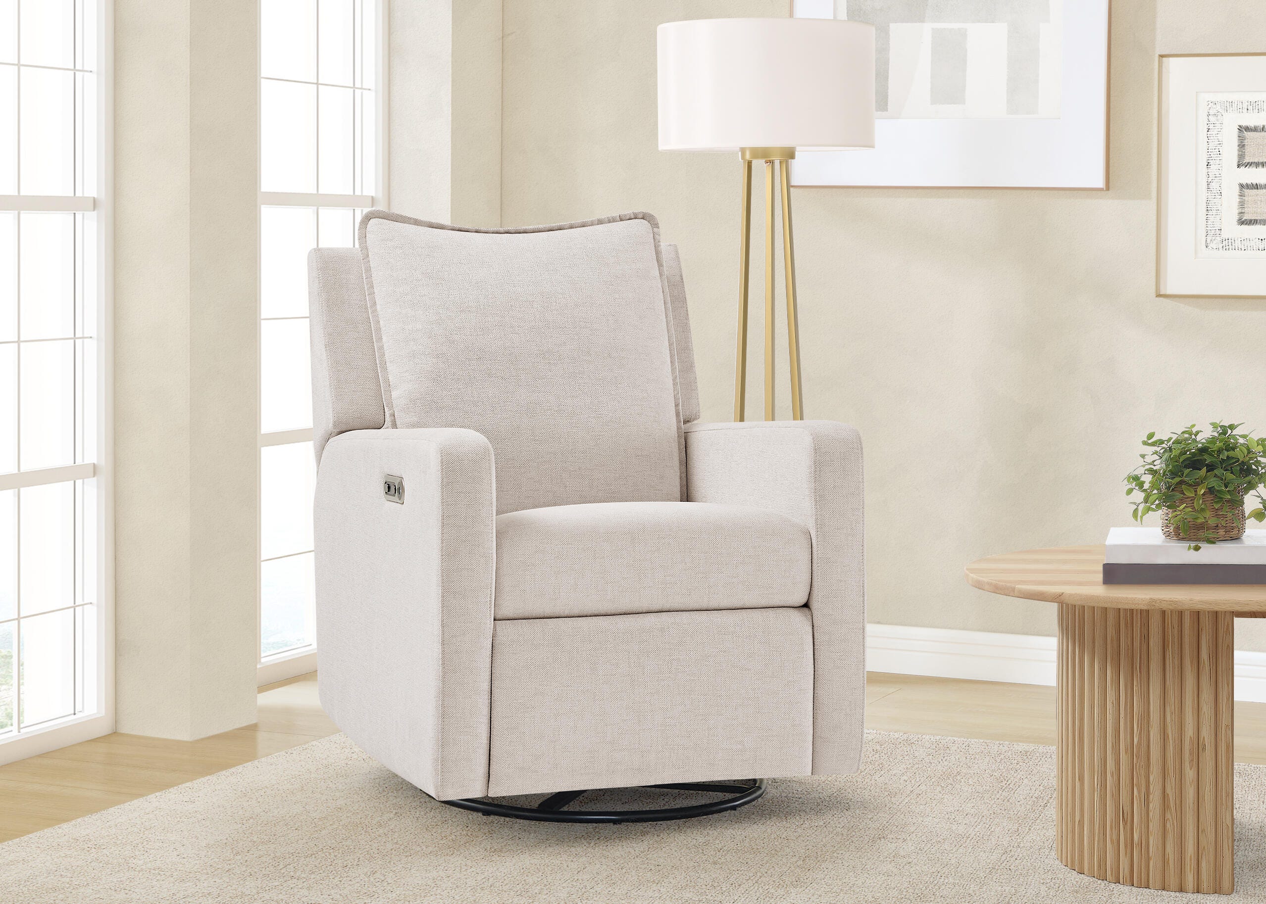 babyGap by Delta Children Harlowe Charging Power Recliner, Sand, large