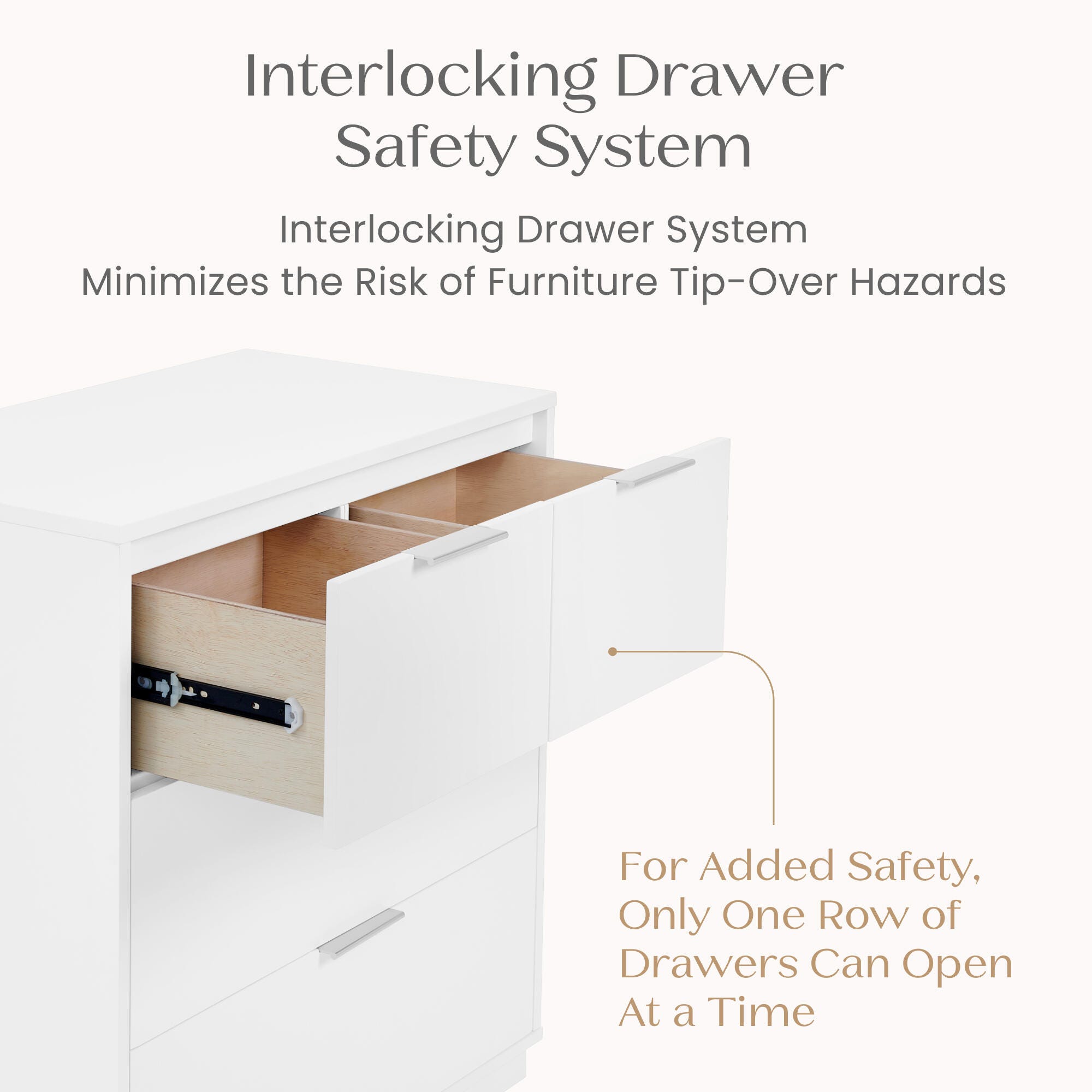 Delta Children 4 Drawer Dresser with Changing Table, Bianca White, large