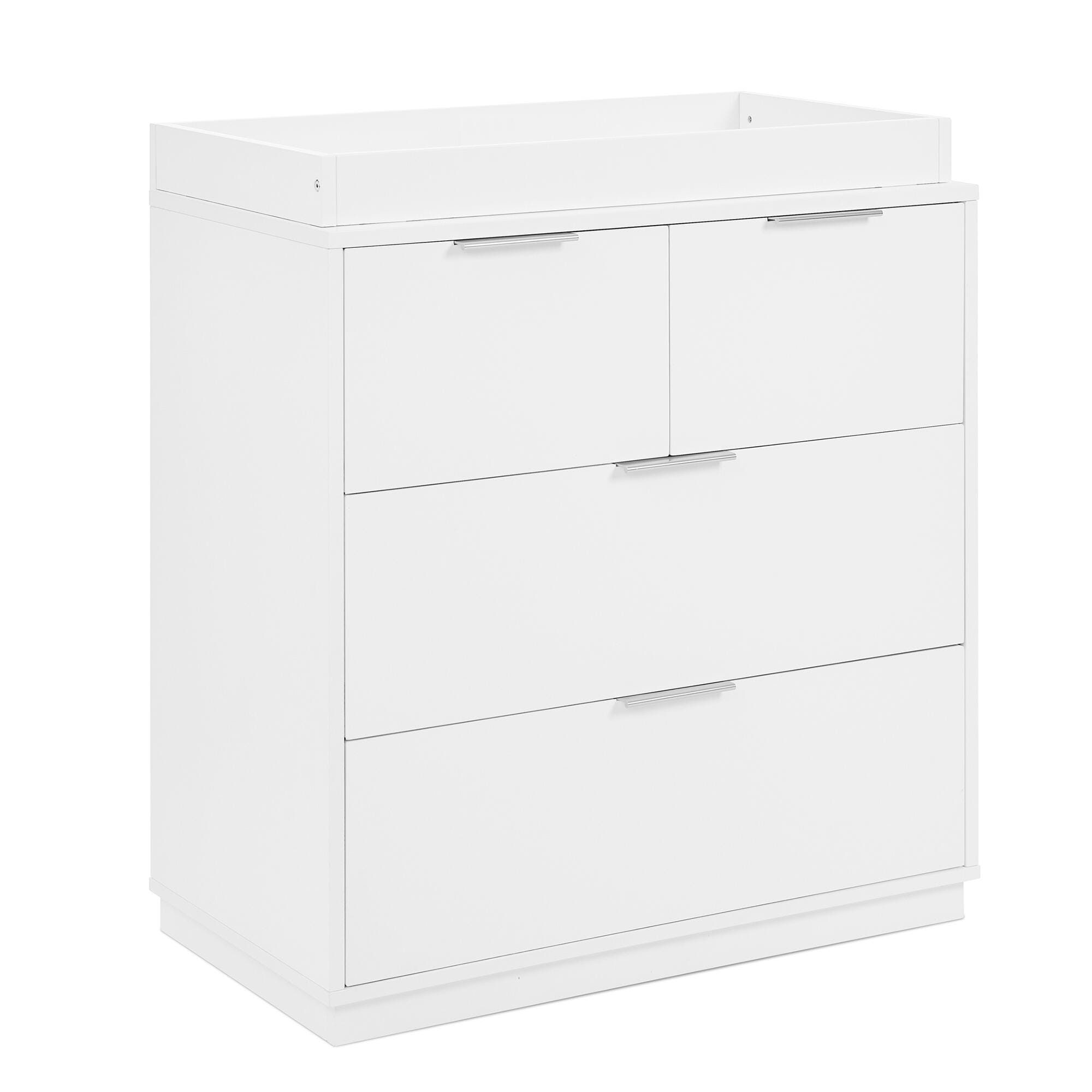 Delta Children 4 Drawer Dresser with Changing Table, Bianca White, large