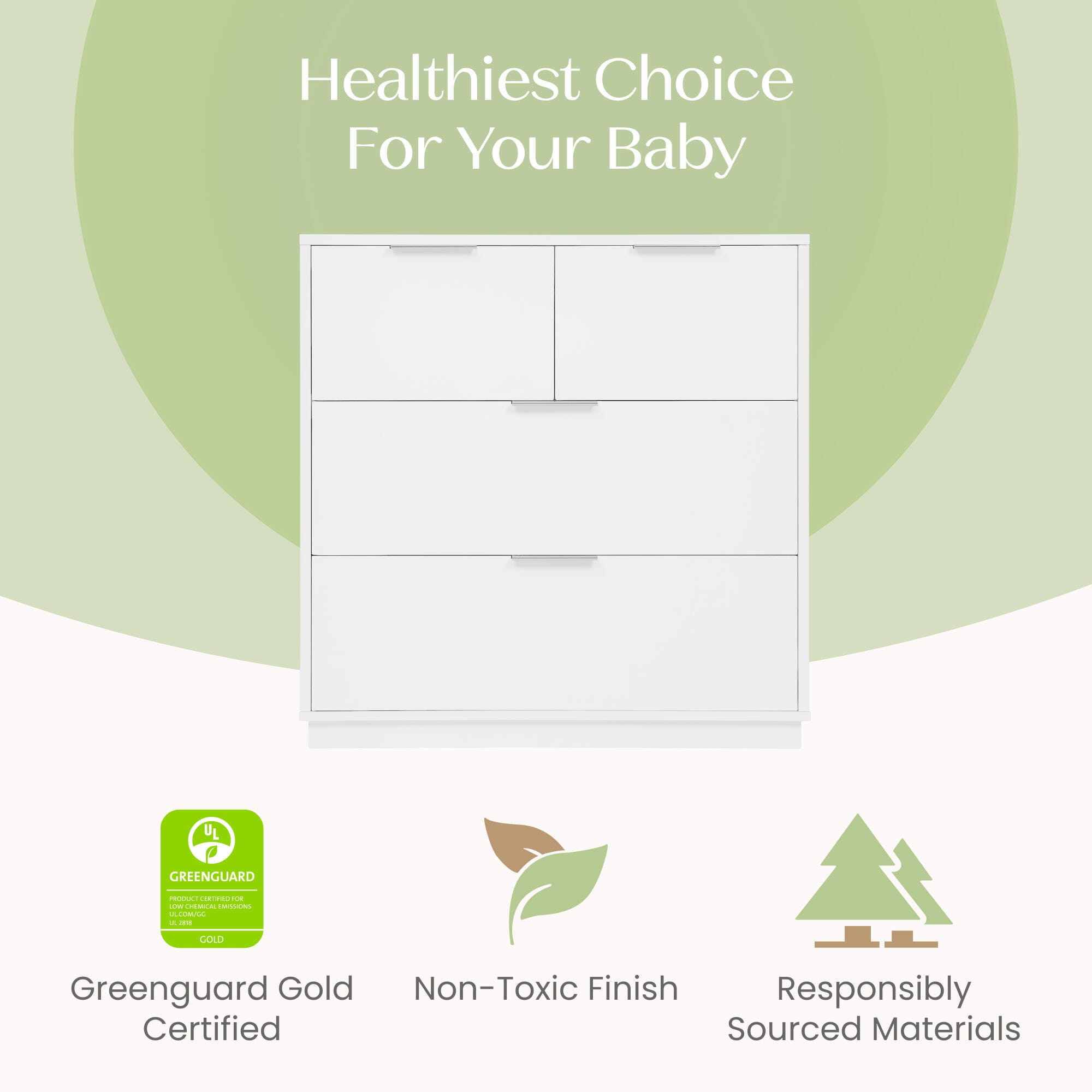 Delta Children 4 Drawer Dresser with Changing Table, Bianca White, large