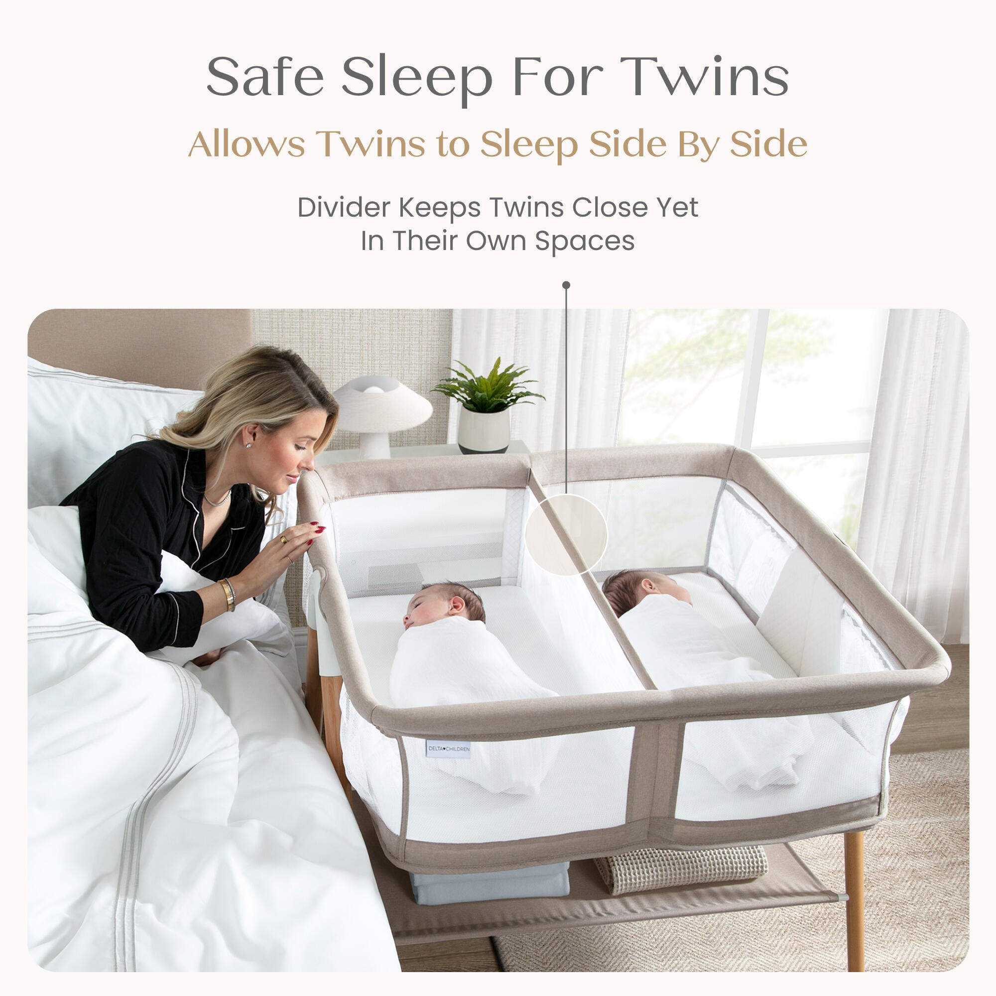 Delta Children Bondi Twin Bassinet, , large