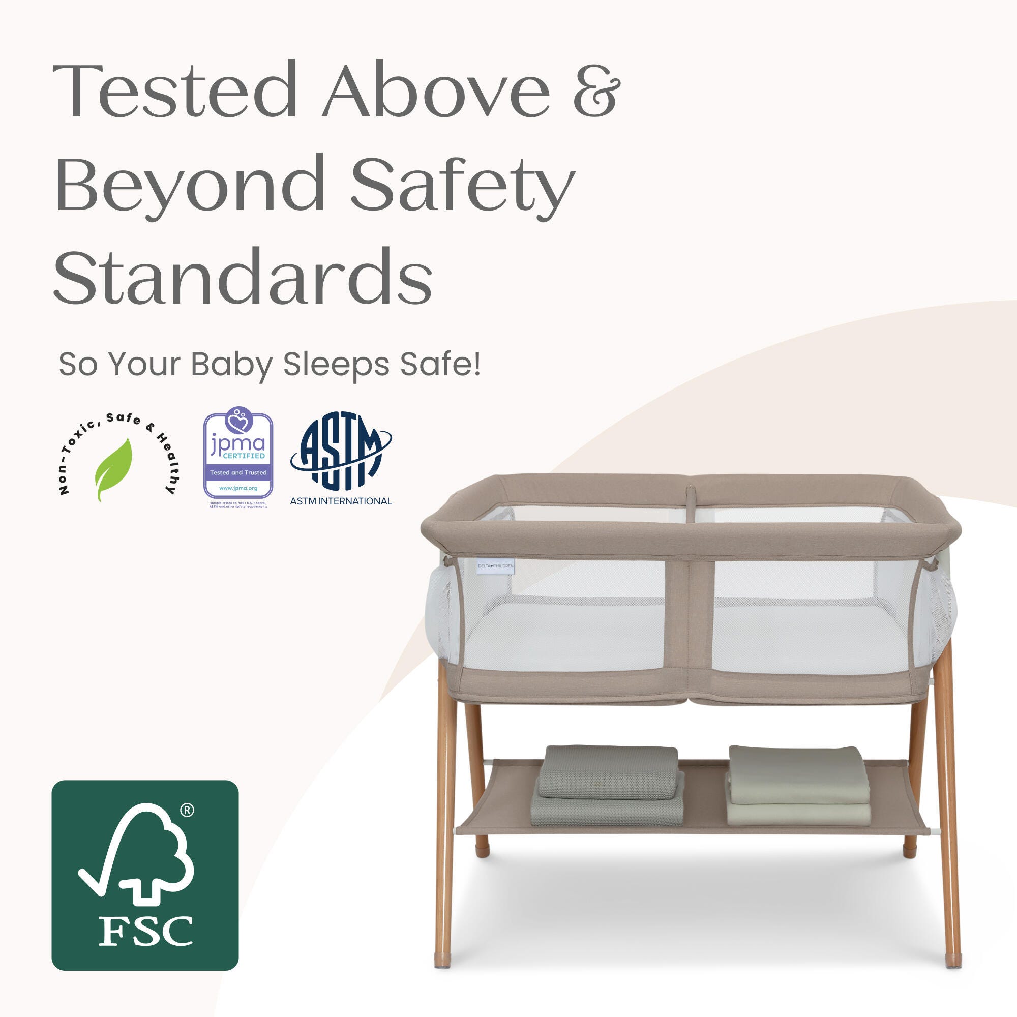 Delta Children Bondi Twin Bassinet, , large