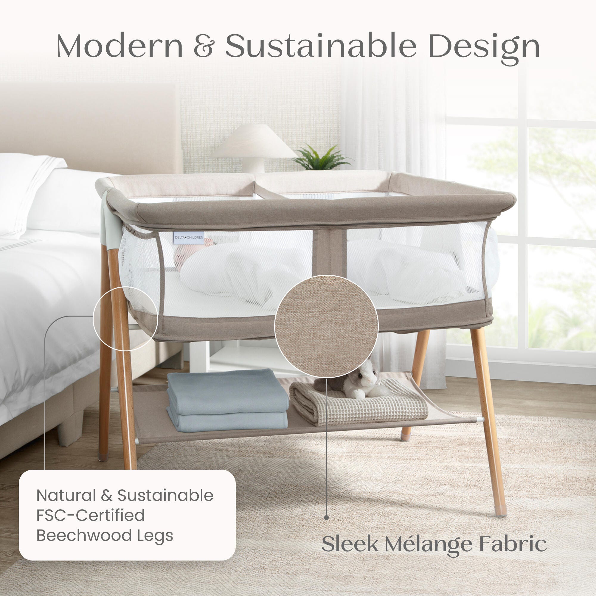 Delta Children Bondi Twin Bassinet, , large