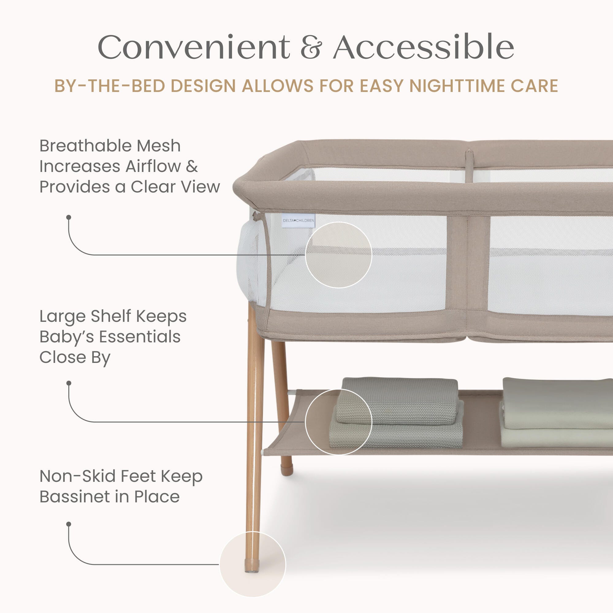 Delta Children Bondi Twin Bassinet, , large
