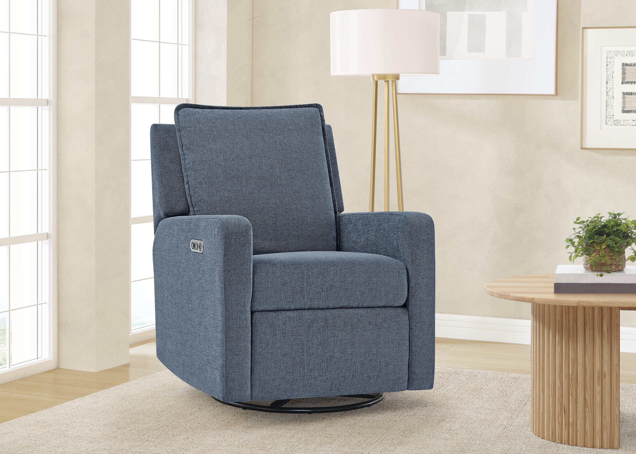 babyGap by Delta Children Harlowe Charging Power Recliner, Slate, large