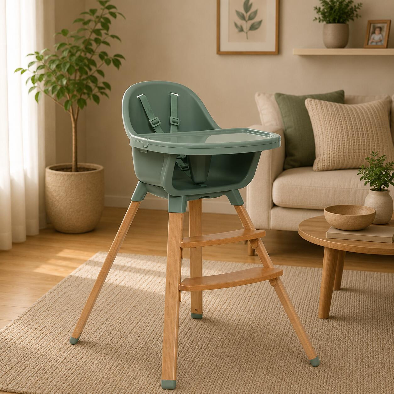 babyGap by Delta Children Otto 3-in-1 Convertible High Chair, Sage Green