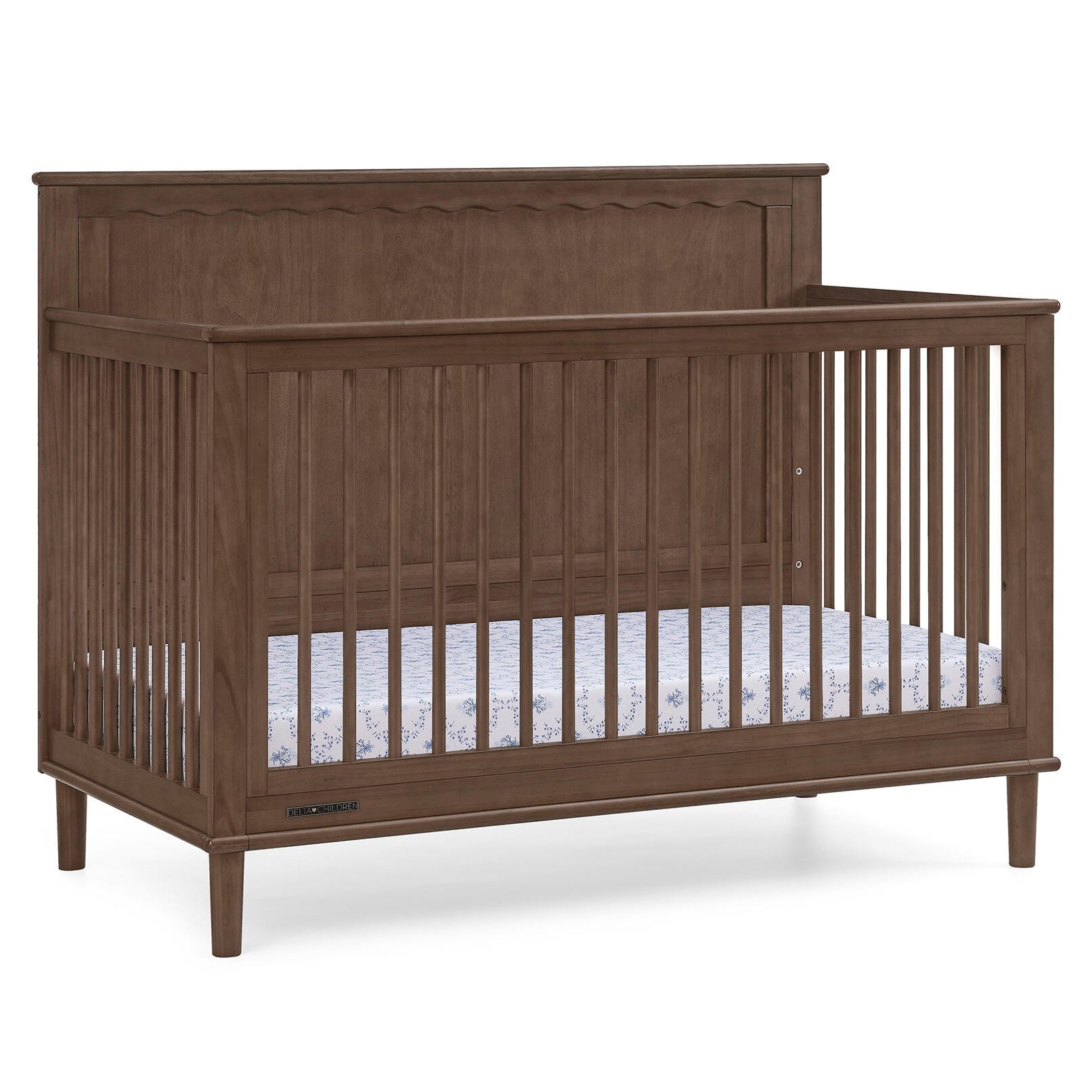 Delta Children Penelope 6-in-1 Convertible Crib, Teak Brown, large