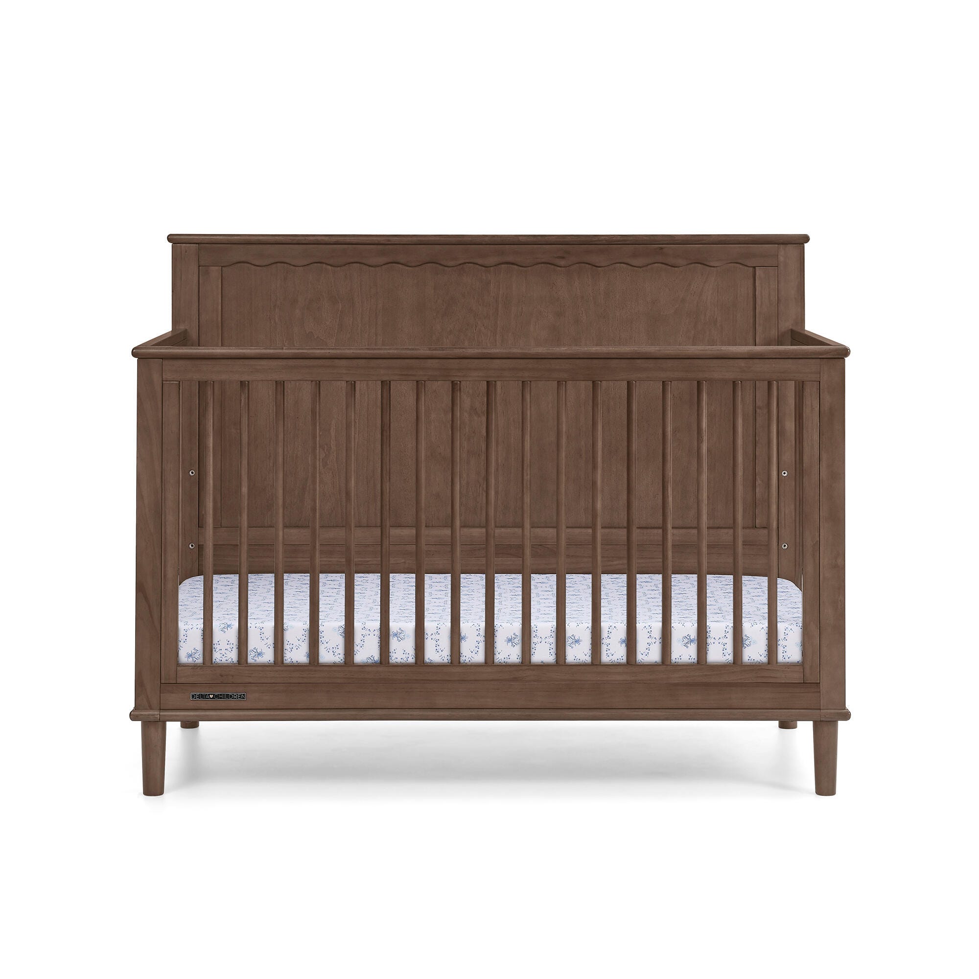 Delta Children Penelope 6-in-1 Convertible Crib, Teak Brown, large