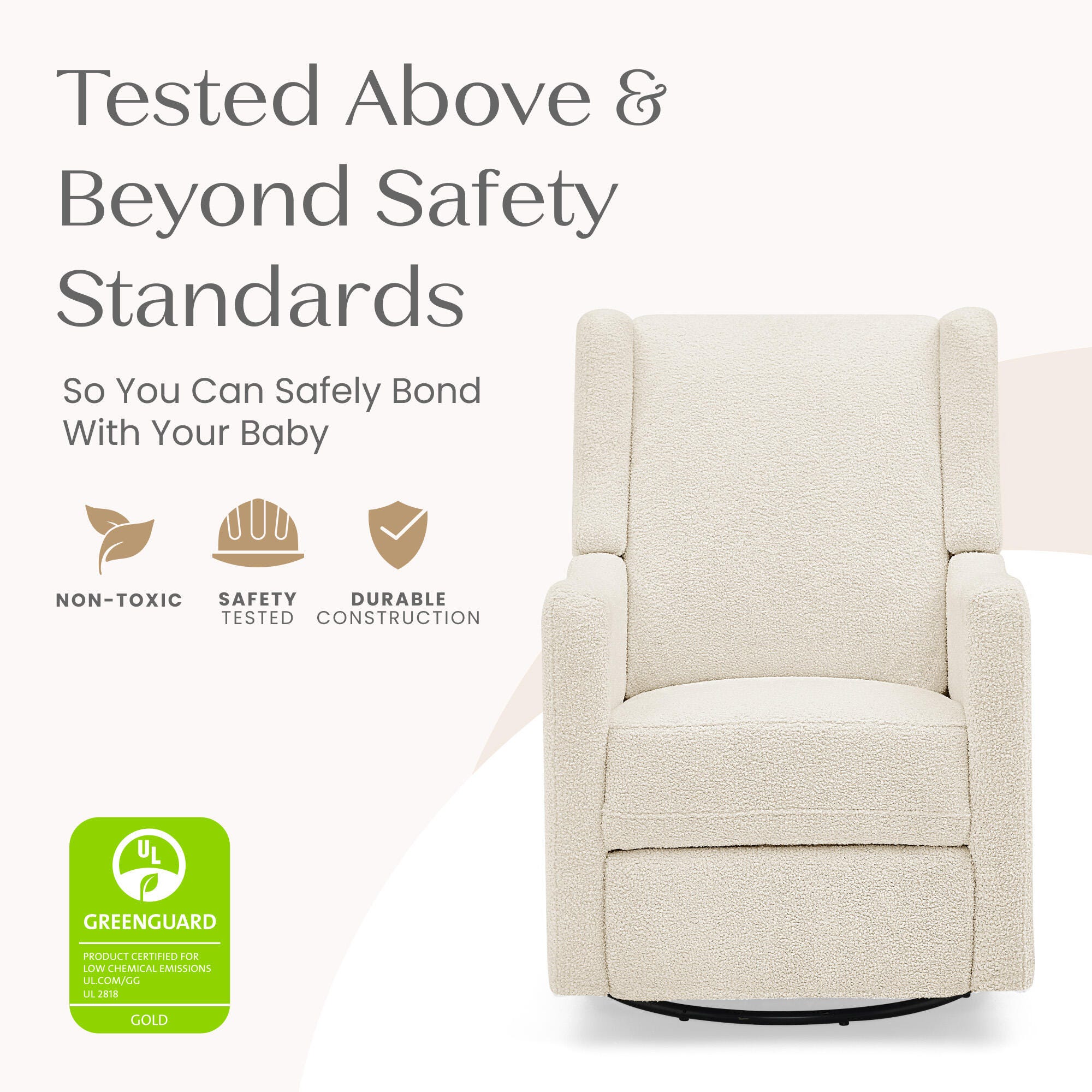Delta Children Mercer Swivel Glider Power Recliner, Shell, large