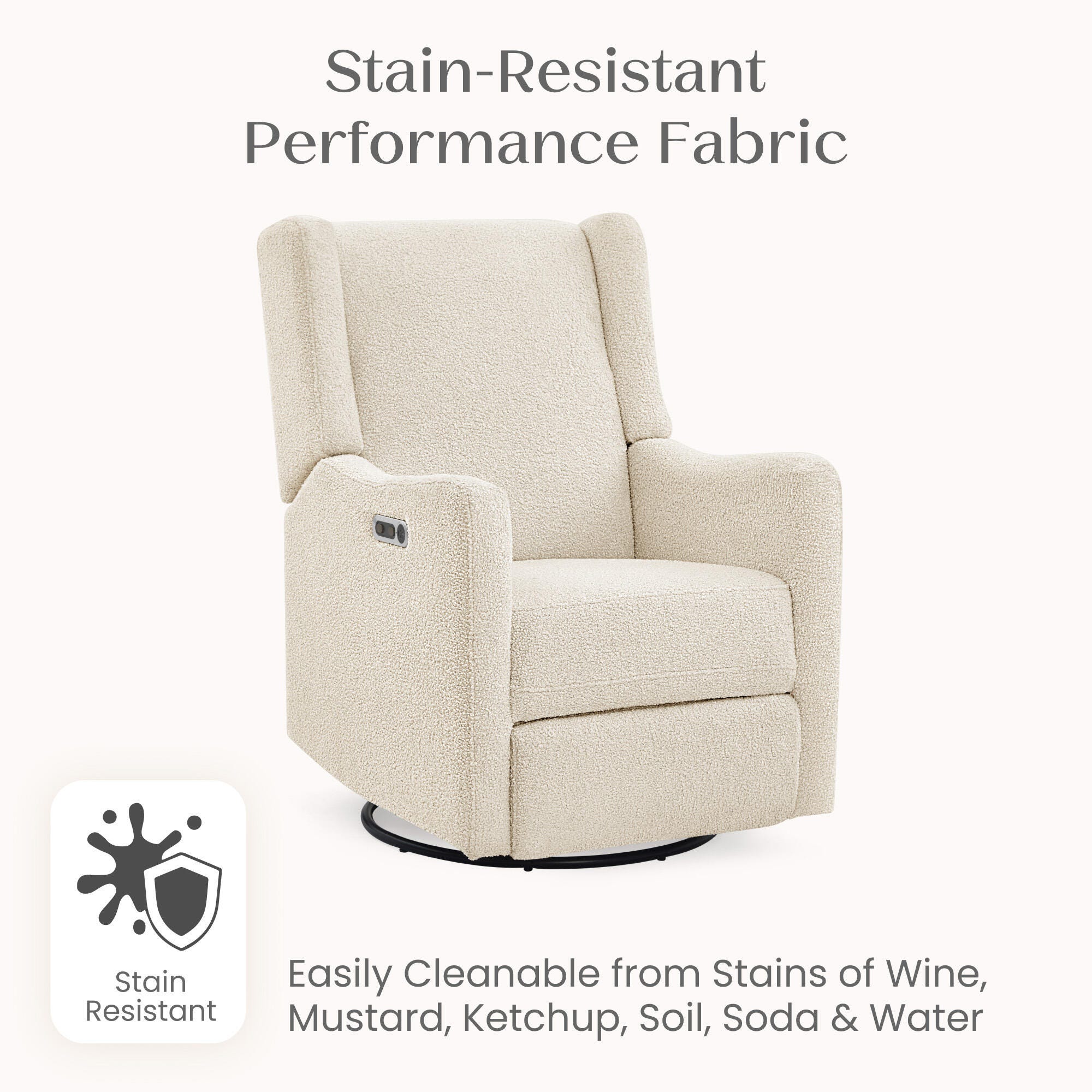 Delta Children Mercer Swivel Glider Power Recliner, Shell, large