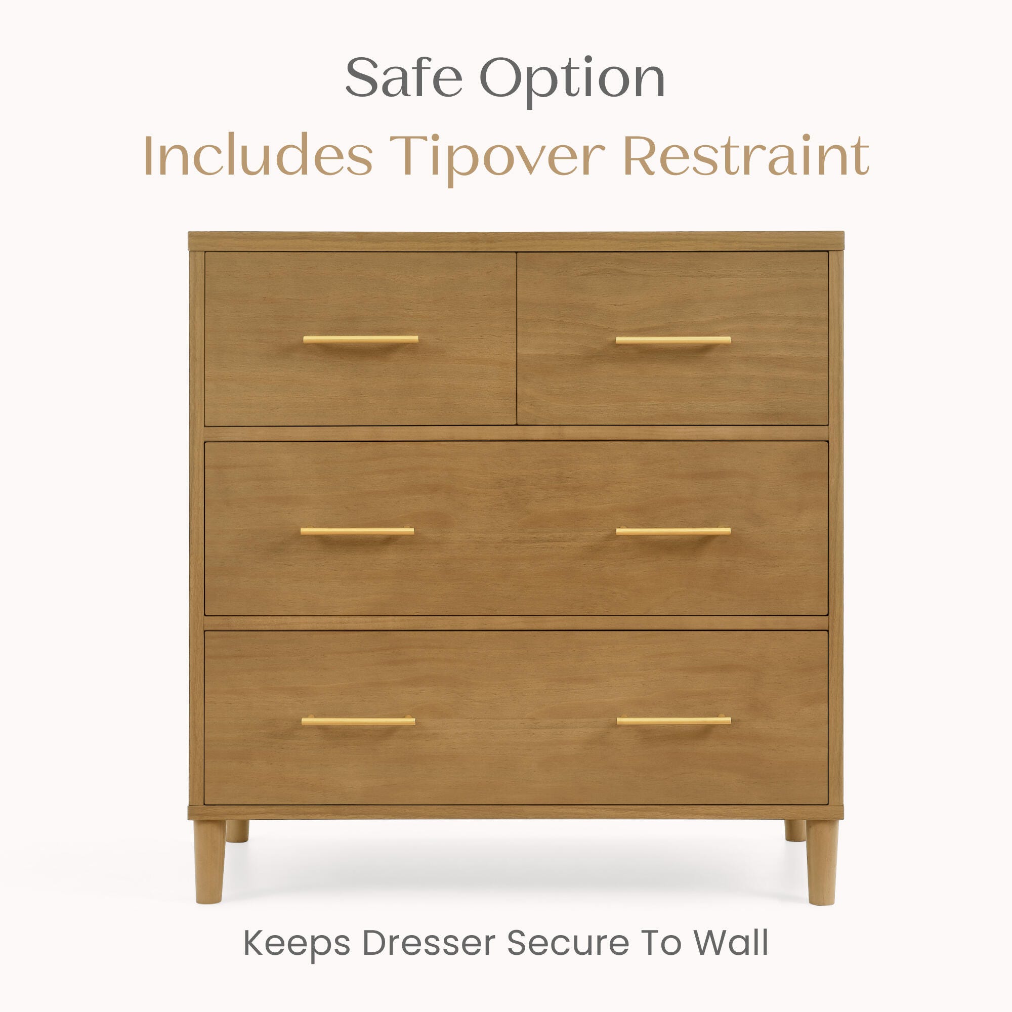 Delta Children Classic 4 Drawer Dresser with Changing Top, Acorn, large