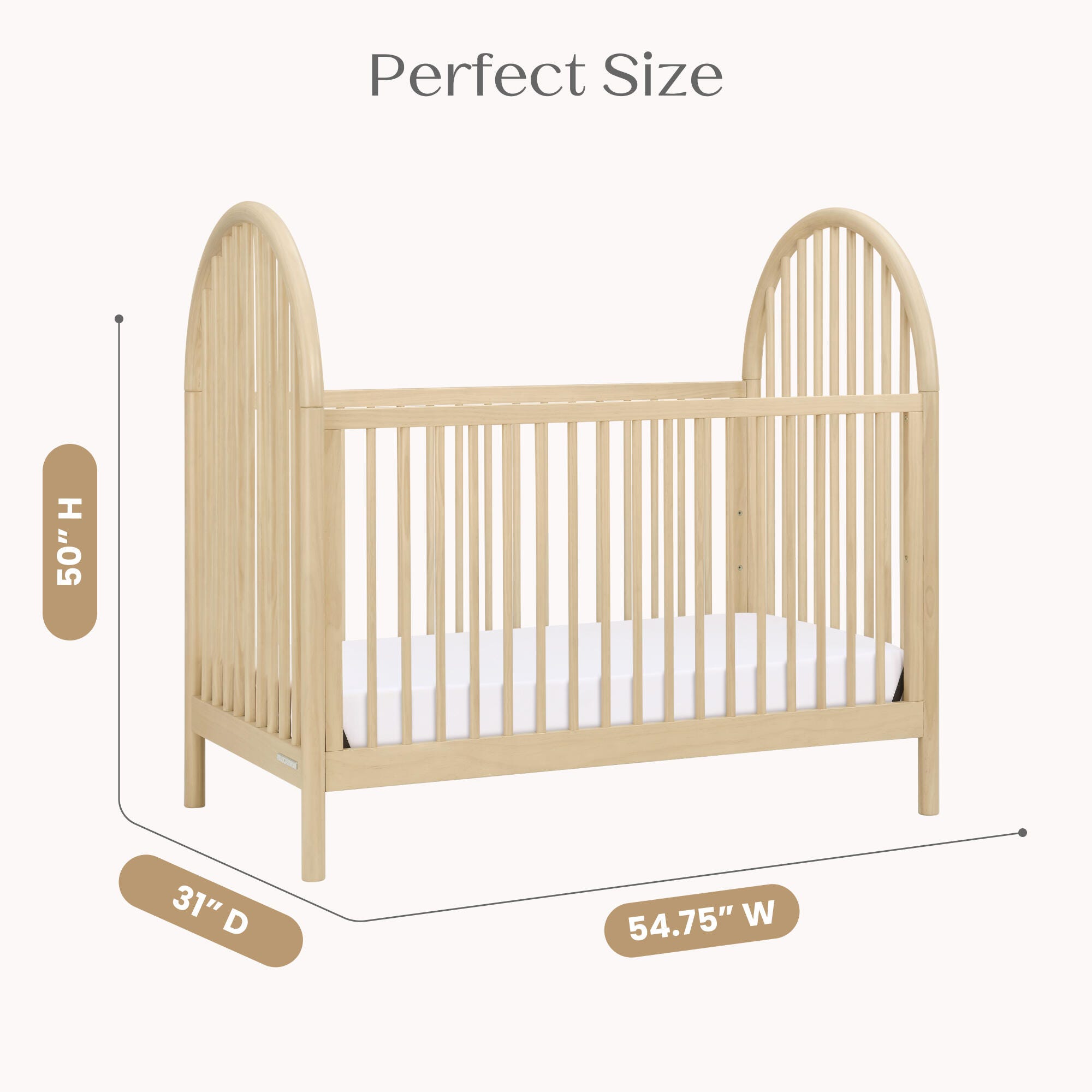 Delta Children Cannon 4-in-1 Convertible Crib, Sandstone, large