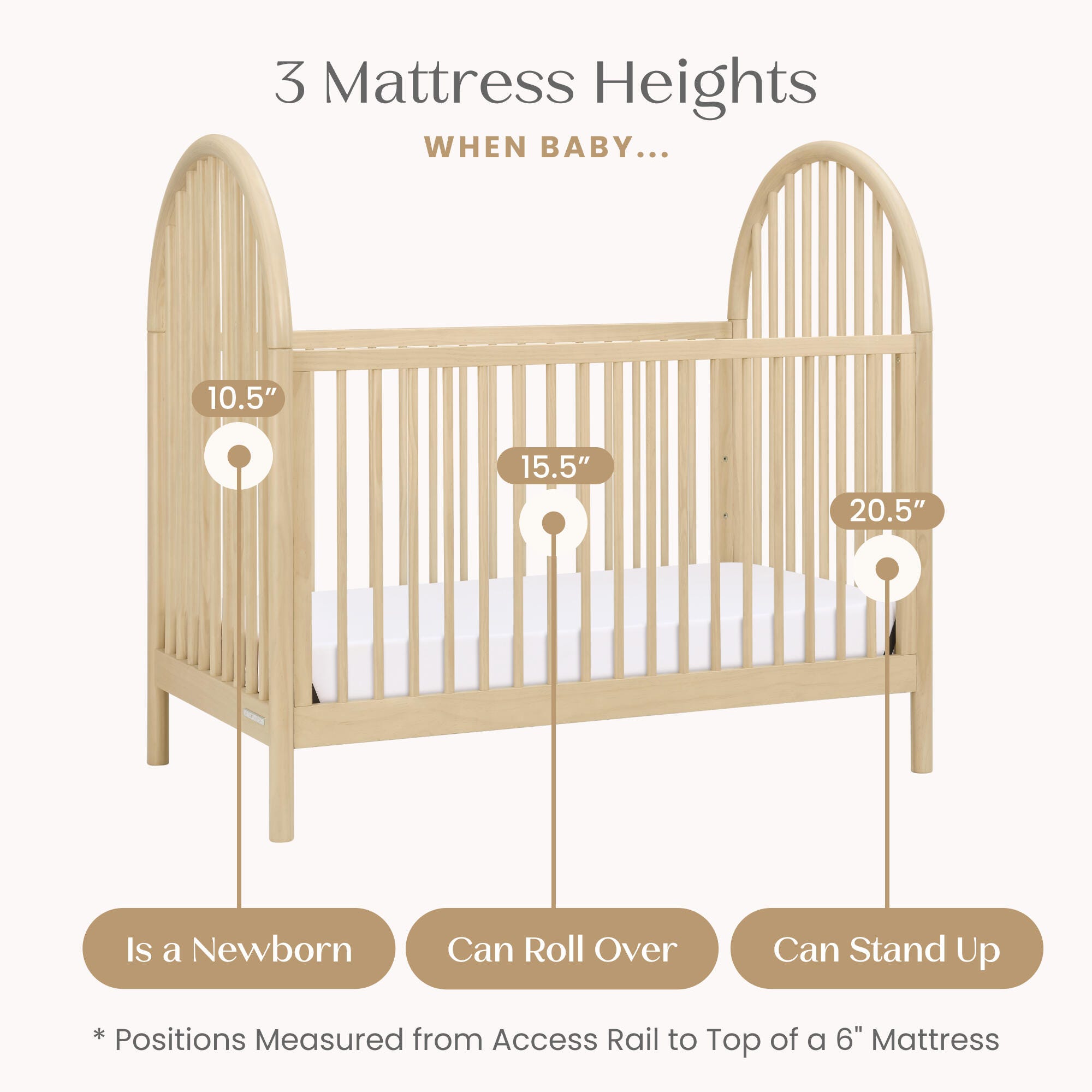 Delta Children Cannon 4-in-1 Convertible Crib, Sandstone, large