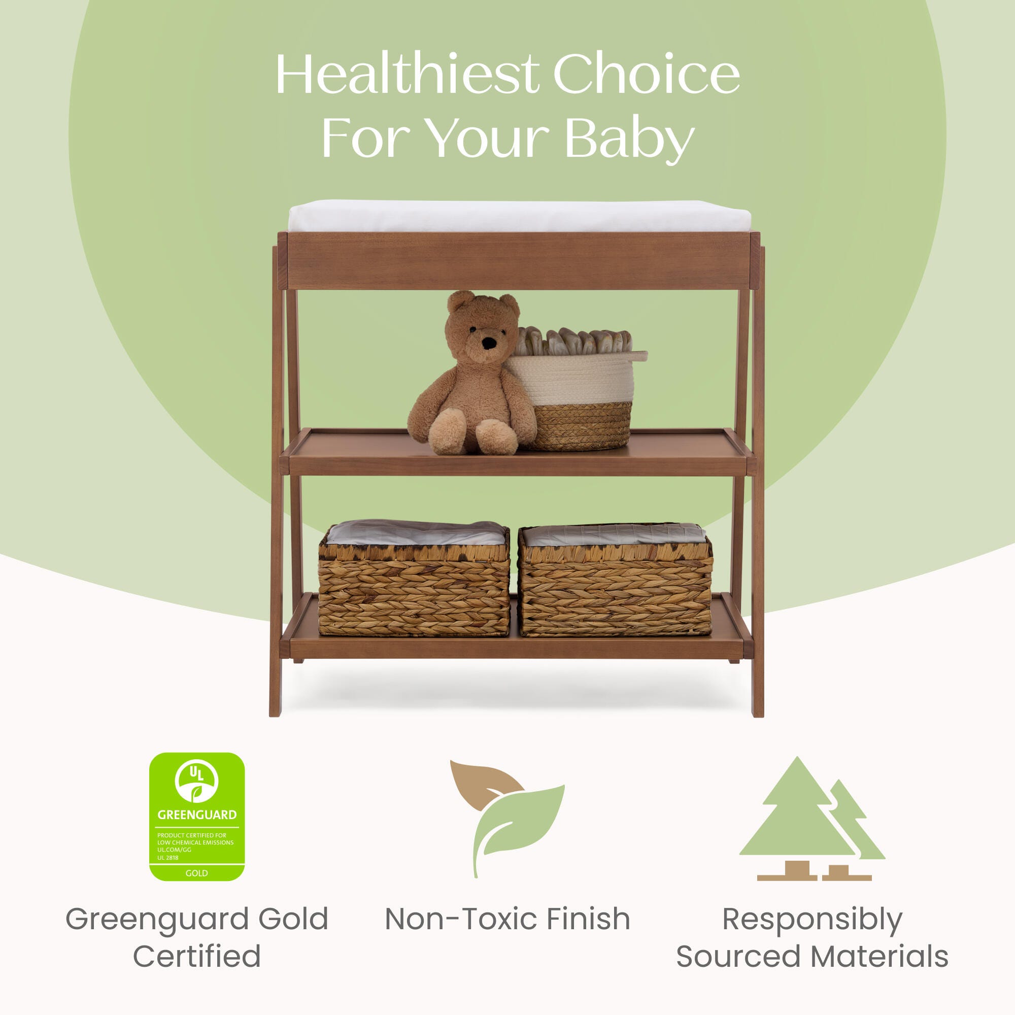 Delta Children Scout Changing Table, Chestnut, large
