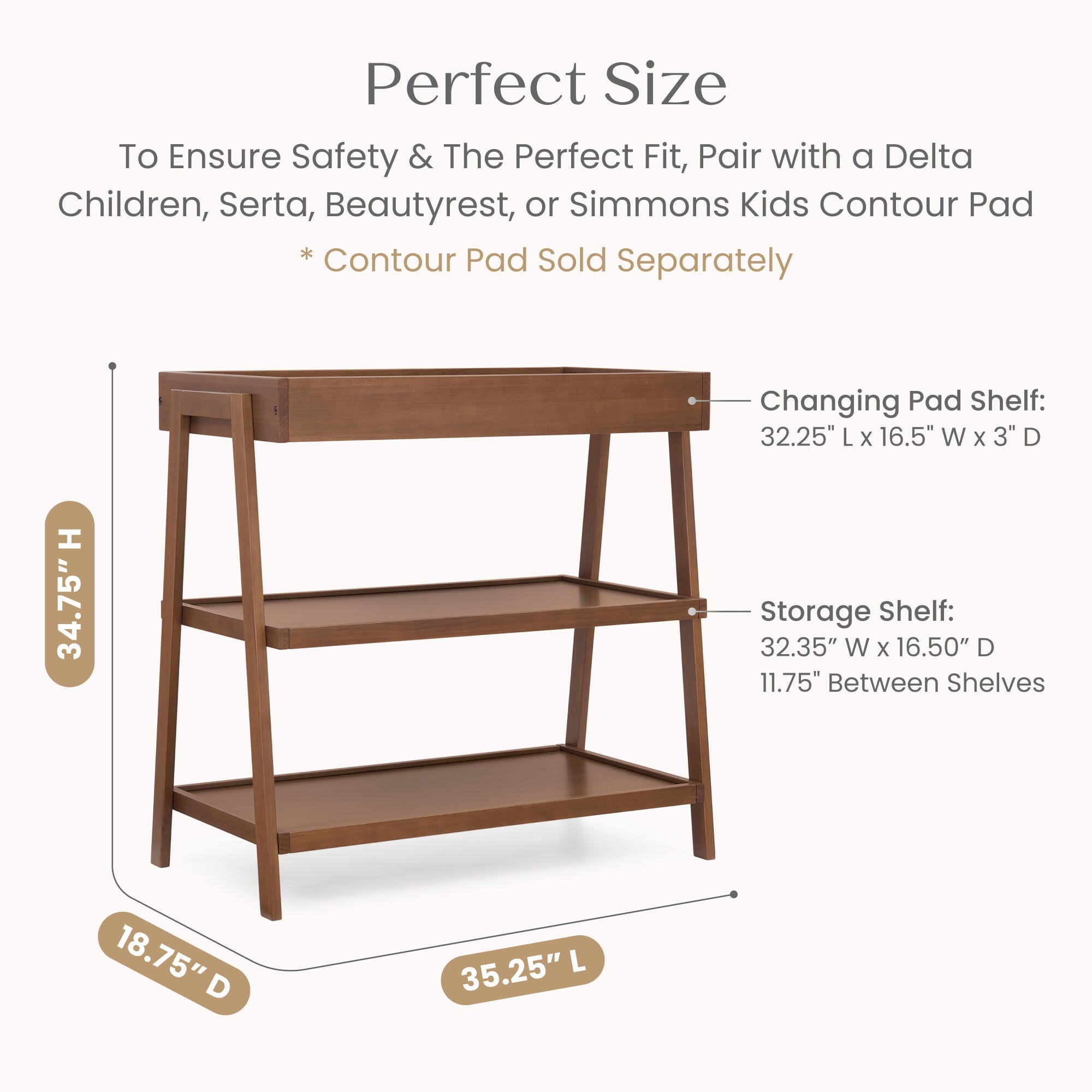 Delta Children Scout Changing Table, Chestnut, large