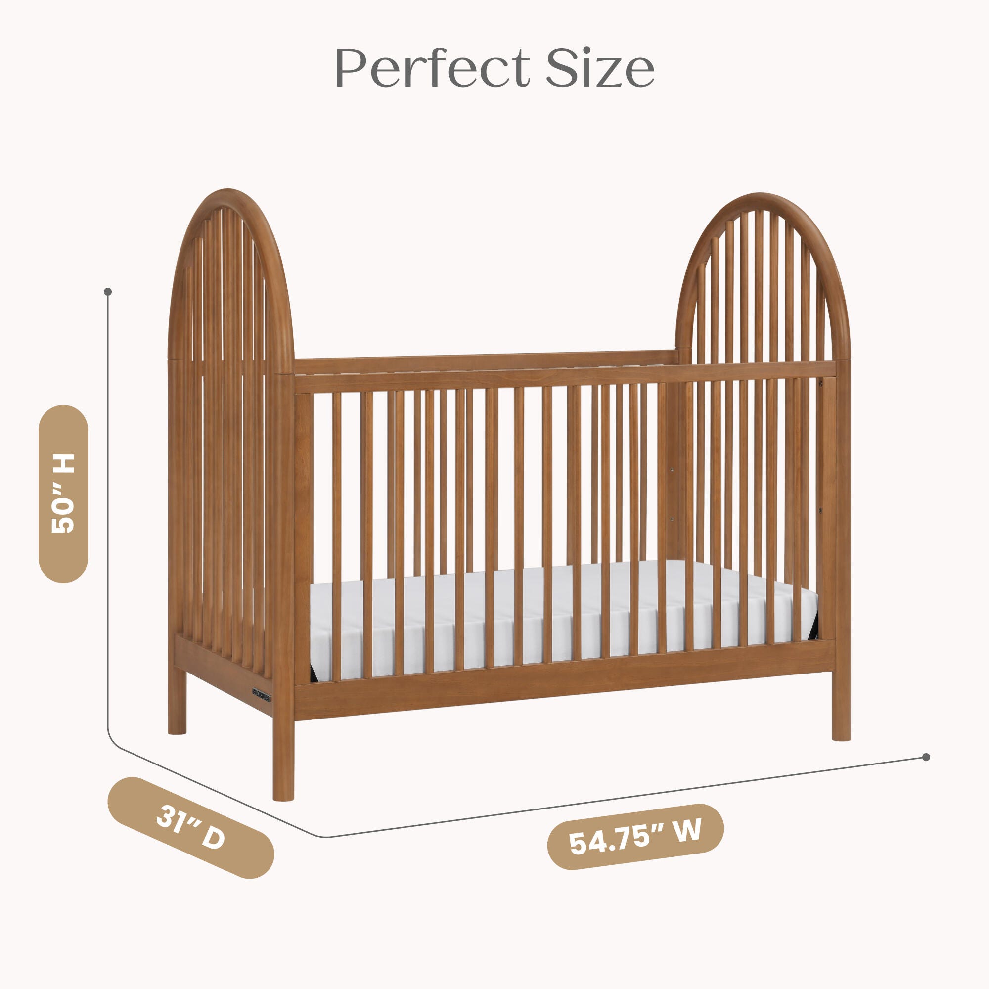 Delta Children Cannon 4-in-1 Convertible Crib, Chestnut, large