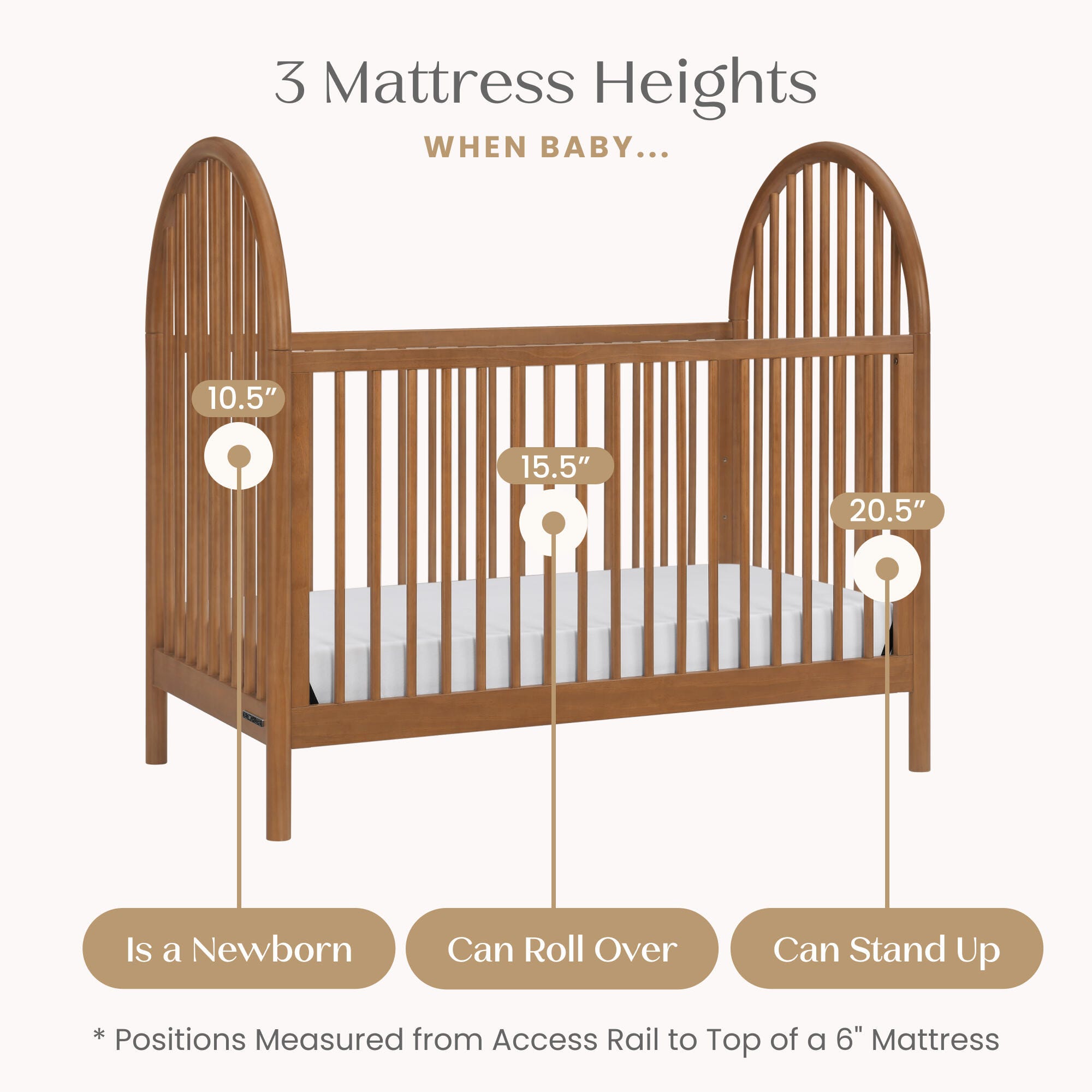 Delta Children Cannon 4-in-1 Convertible Crib, Chestnut, large