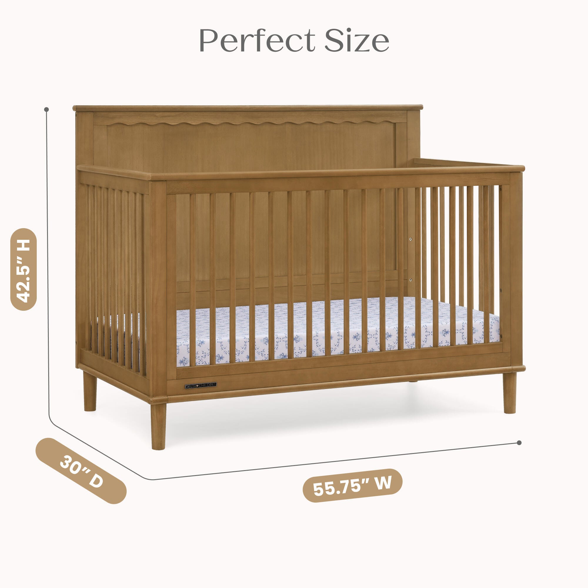 Delta Children Penelope 6-in-1 Convertible Crib, Acorn, large