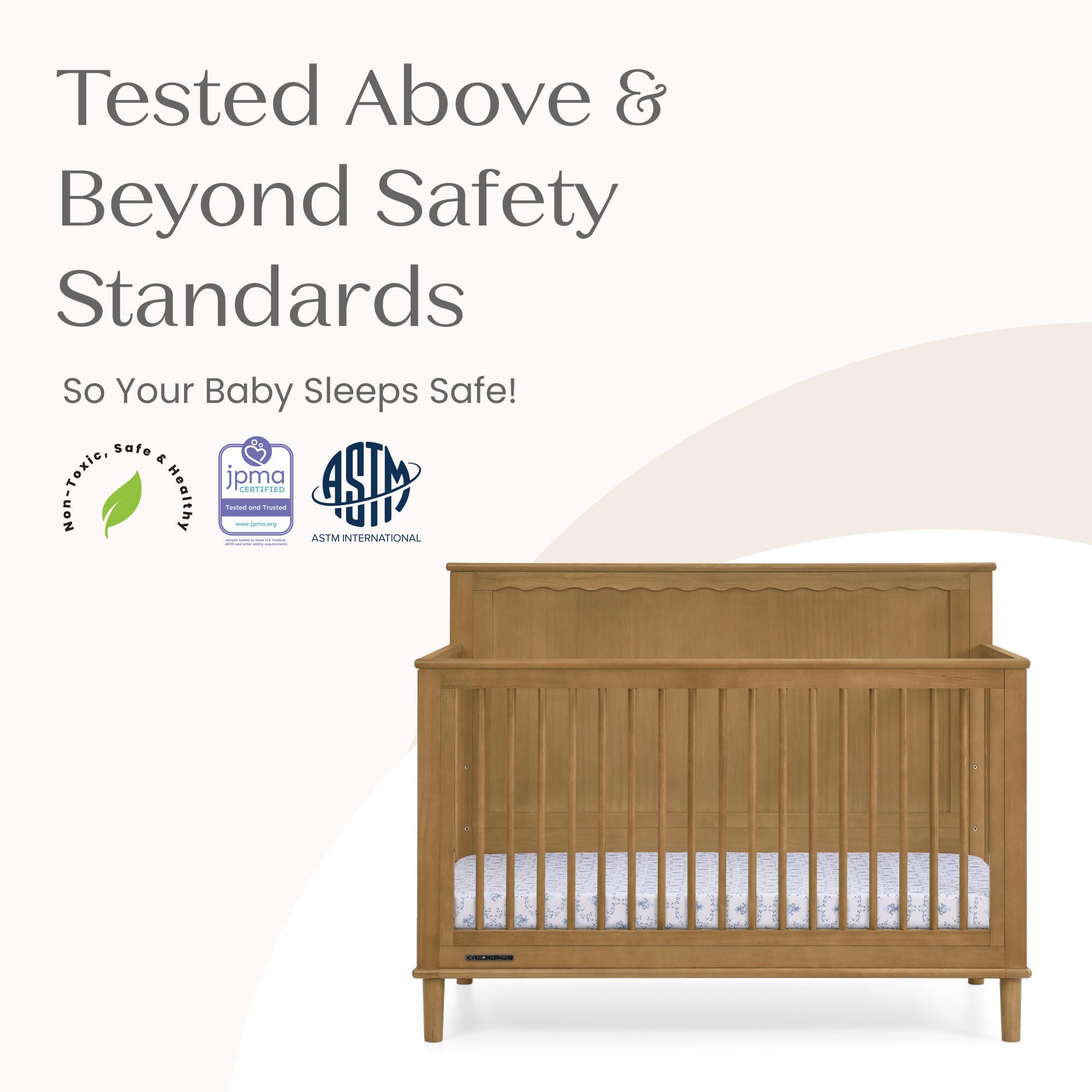 Delta Children Penelope 6-in-1 Convertible Crib, Acorn, large