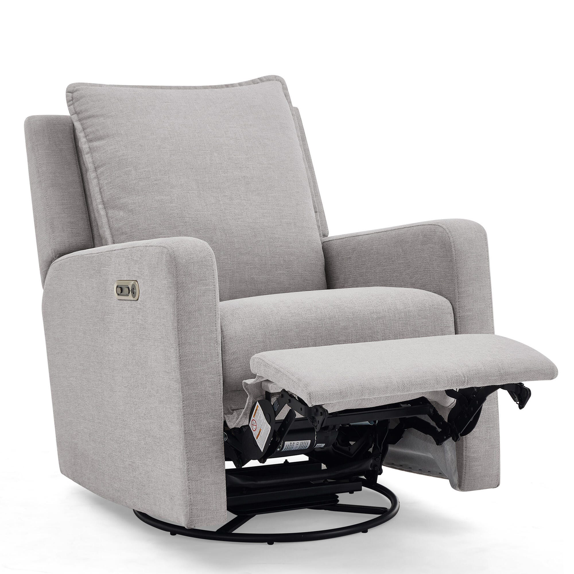 babyGap by Delta Children Harlowe Charging Power Recliner, Ash, large