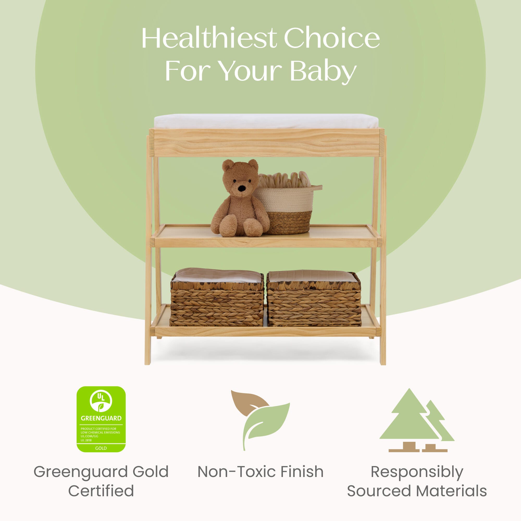 Delta Children Scout Changing Table, Natural, large