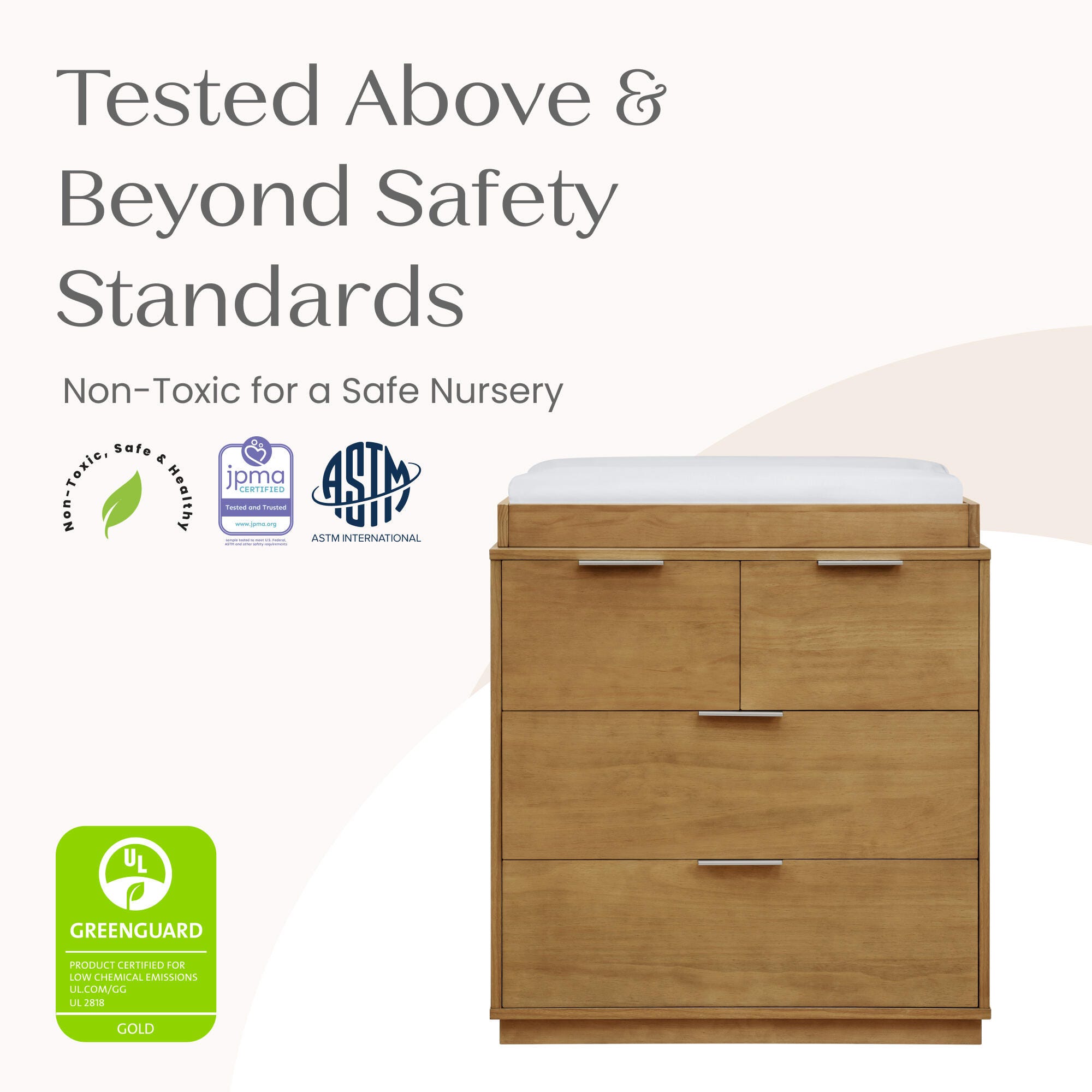 Delta Children Forever 4 Drawer Dresser with Changing Table, Acorn, large