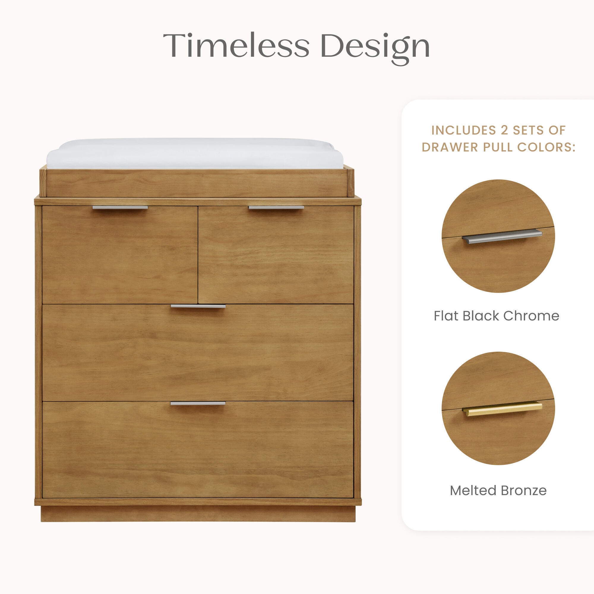 Delta Children Forever 4 Drawer Dresser with Changing Table, Acorn, large