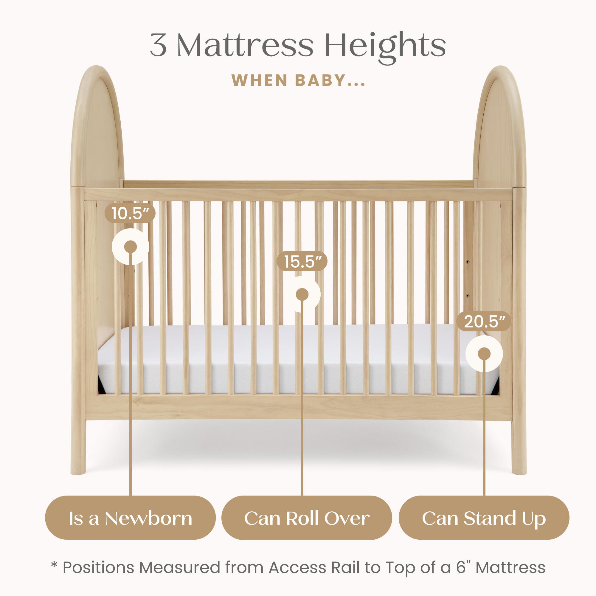 Delta Children Vivi 4-in-1 Convertible Crib, , large