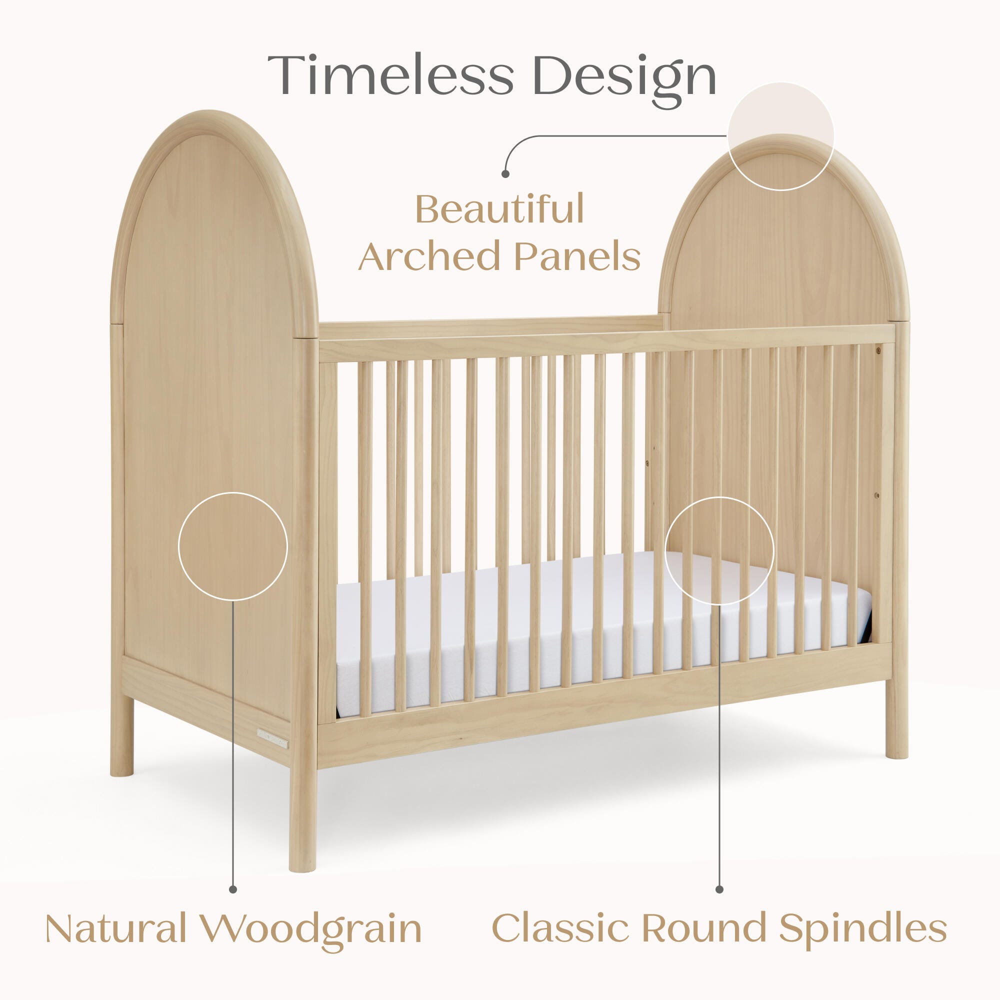 Delta Children Vivi 4-in-1 Convertible Crib, , large