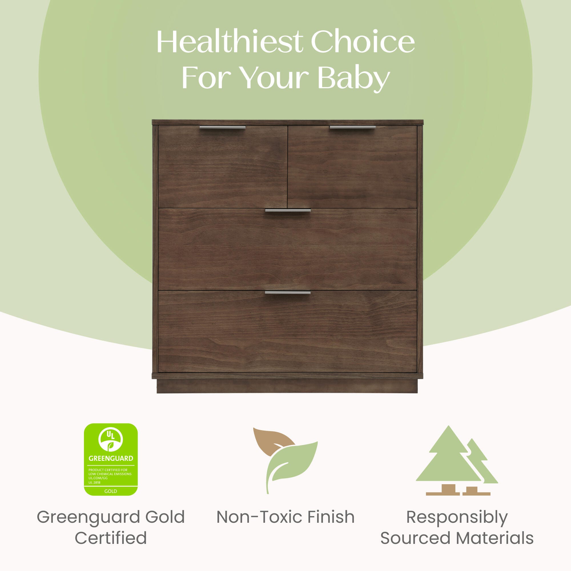 Delta Children Forever 4 Drawer Dresser with Changing Table, Teak Brown, large