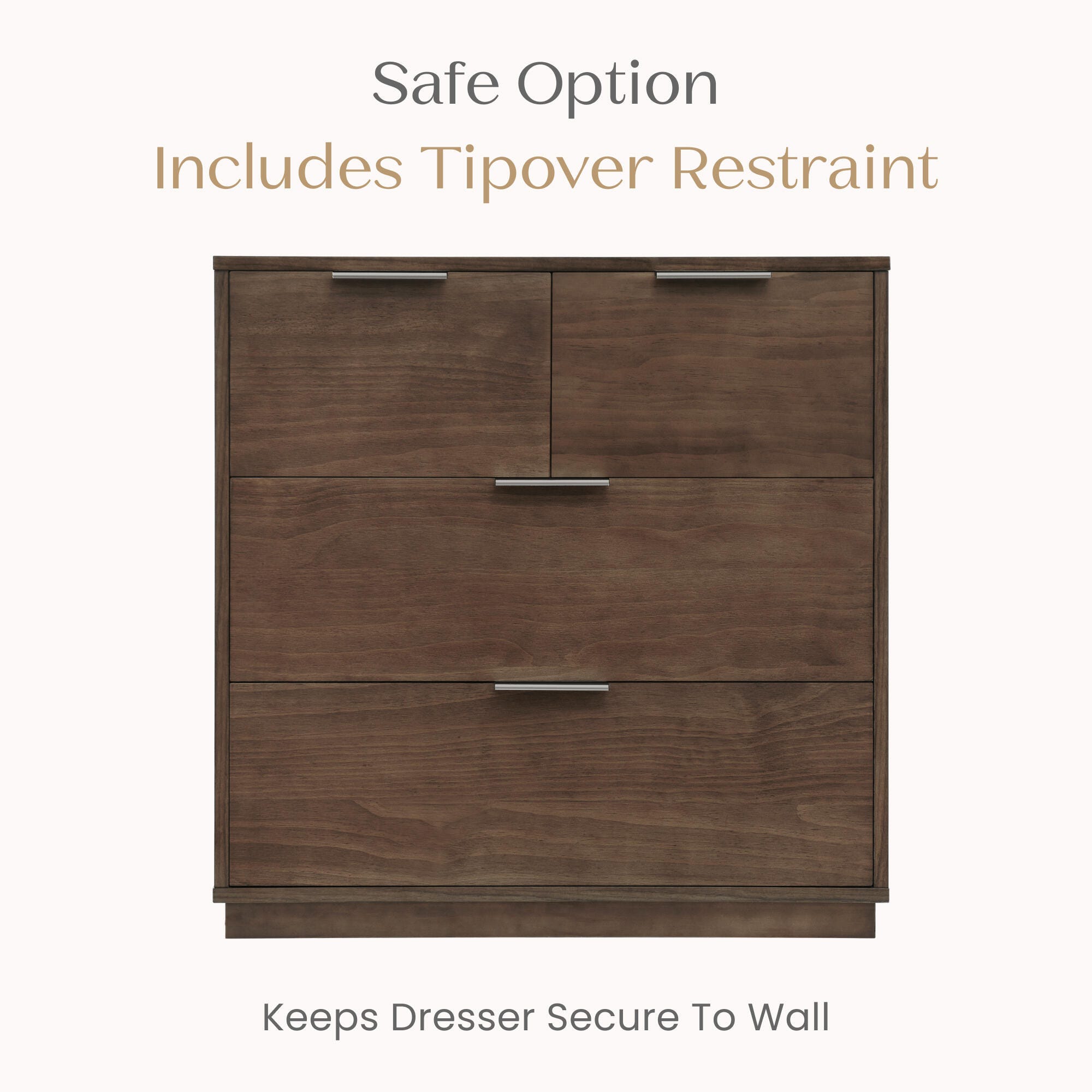 Delta Children Forever 4 Drawer Dresser with Changing Table, Teak Brown, large