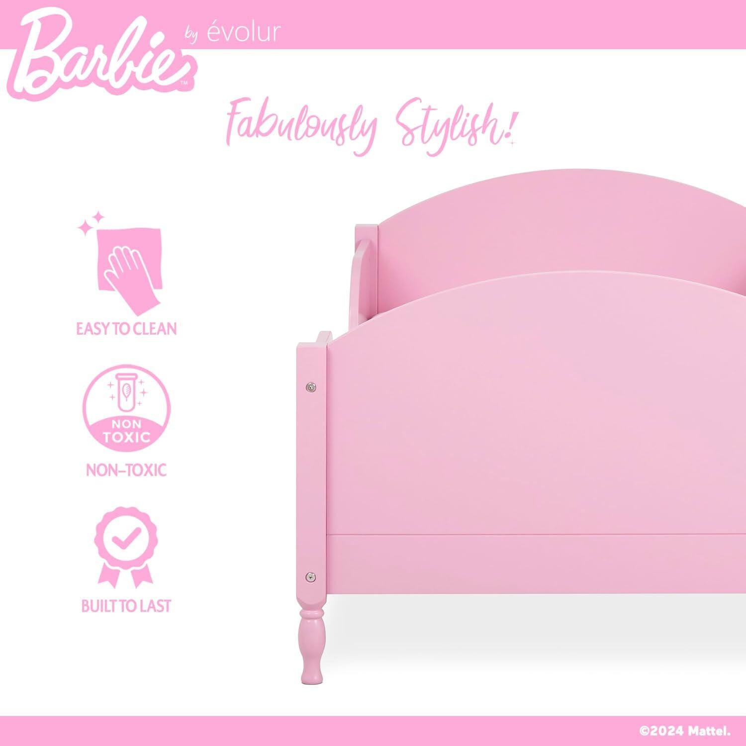 Barbie By Evolur Dreamscape Toddler Bed, Pink, large