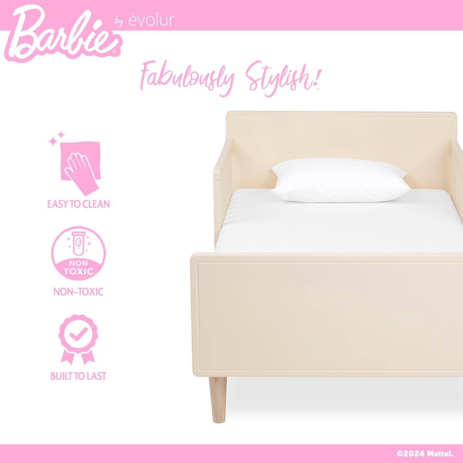 Barbie By Evolur Los Altos Toddler Bed, Vanilla Cream, large